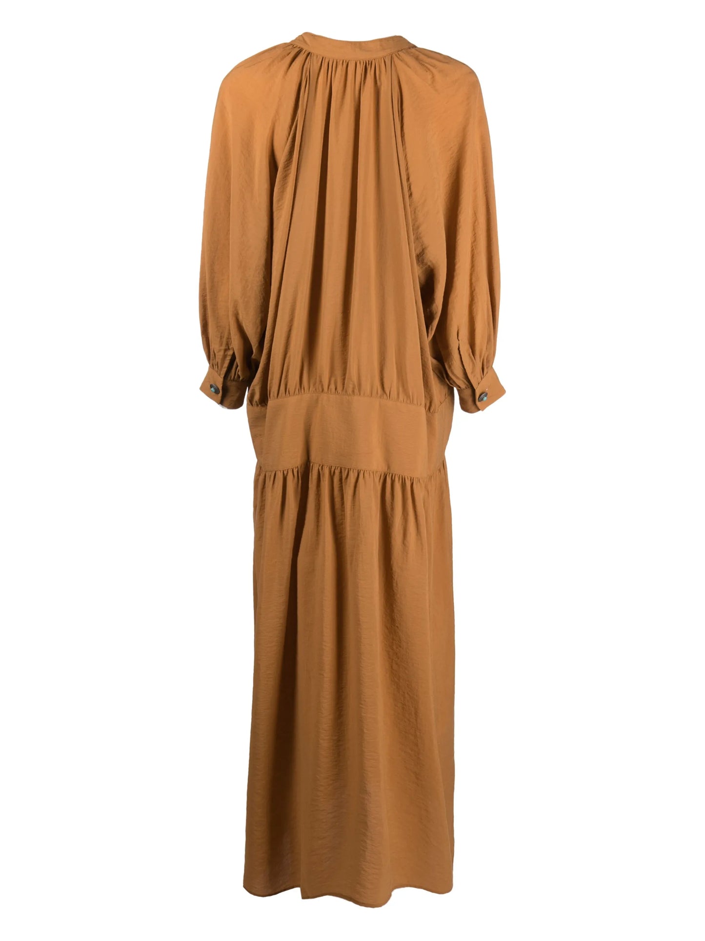 gathered-detail long-sleeve dress