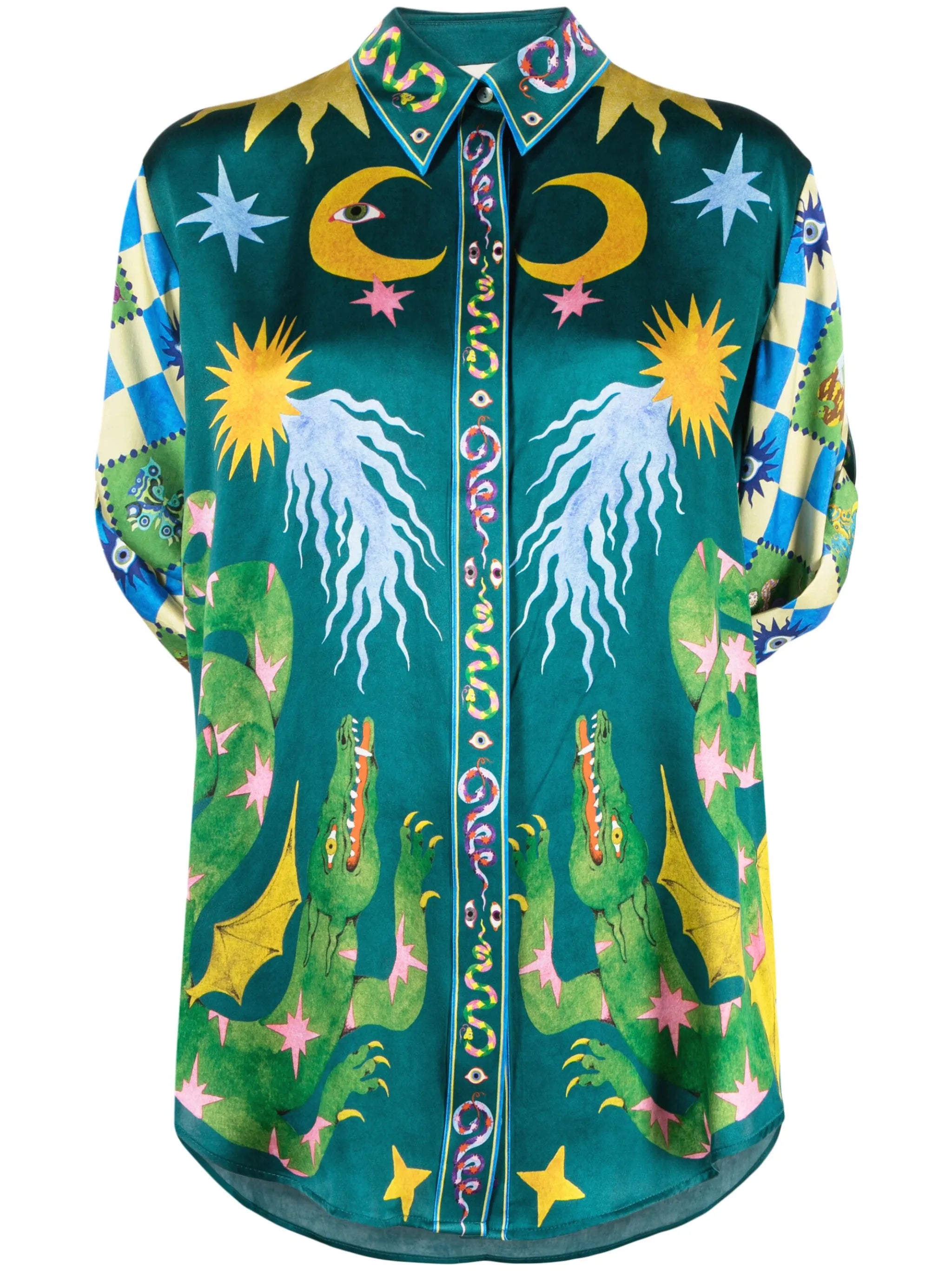 Guardian graphic-print silk shirt