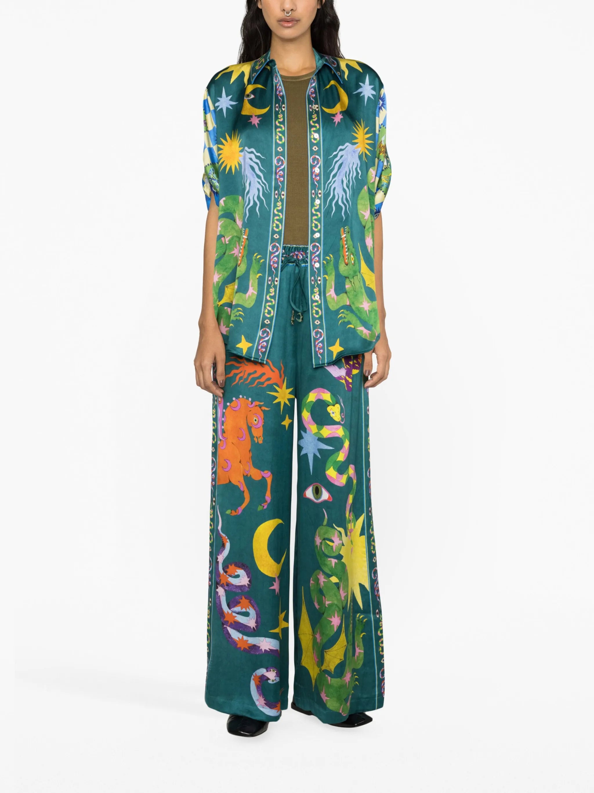 Guardian graphic-print silk shirt