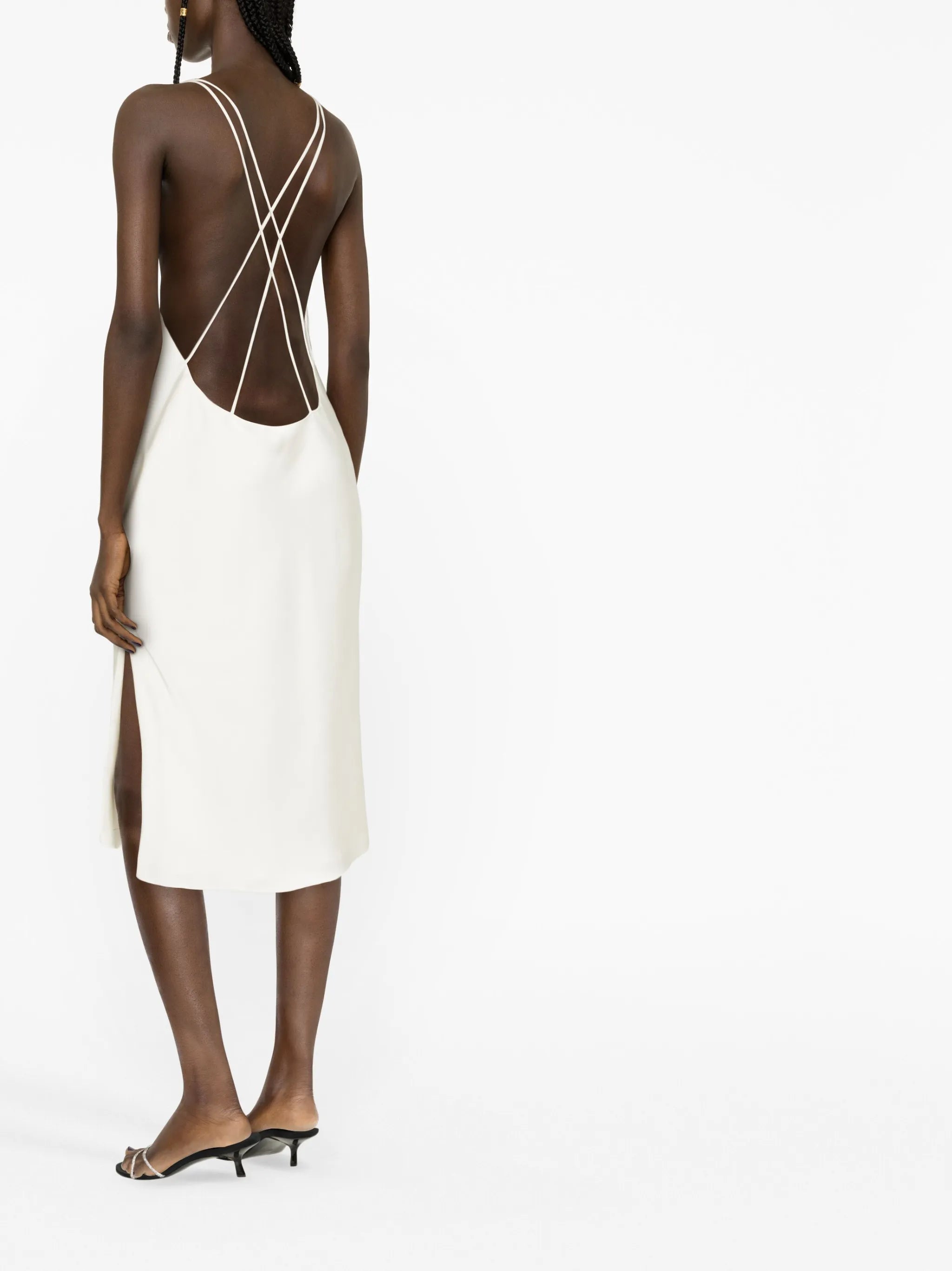 open-back slip dress