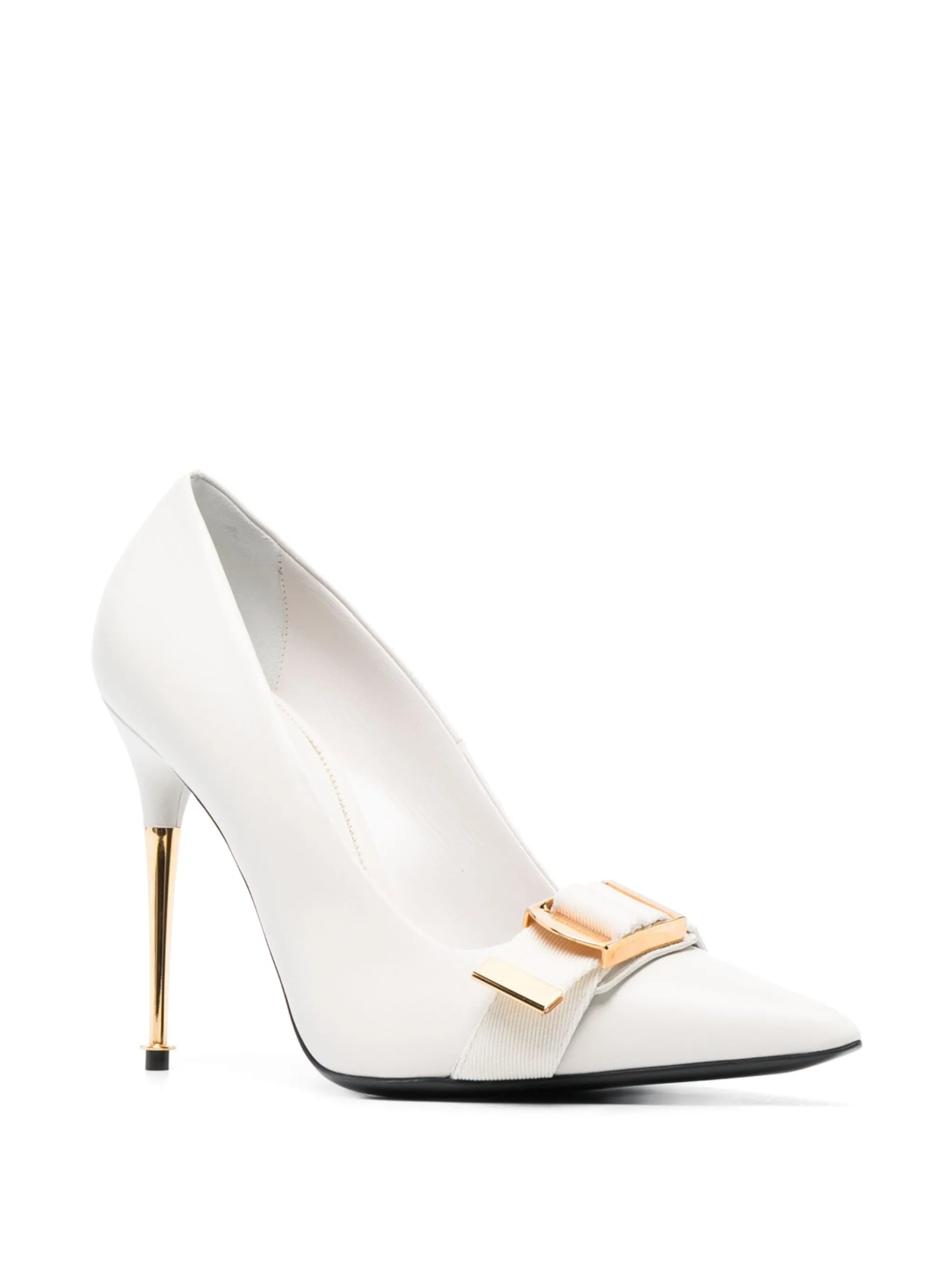 105mm pointed-toe leather pumps