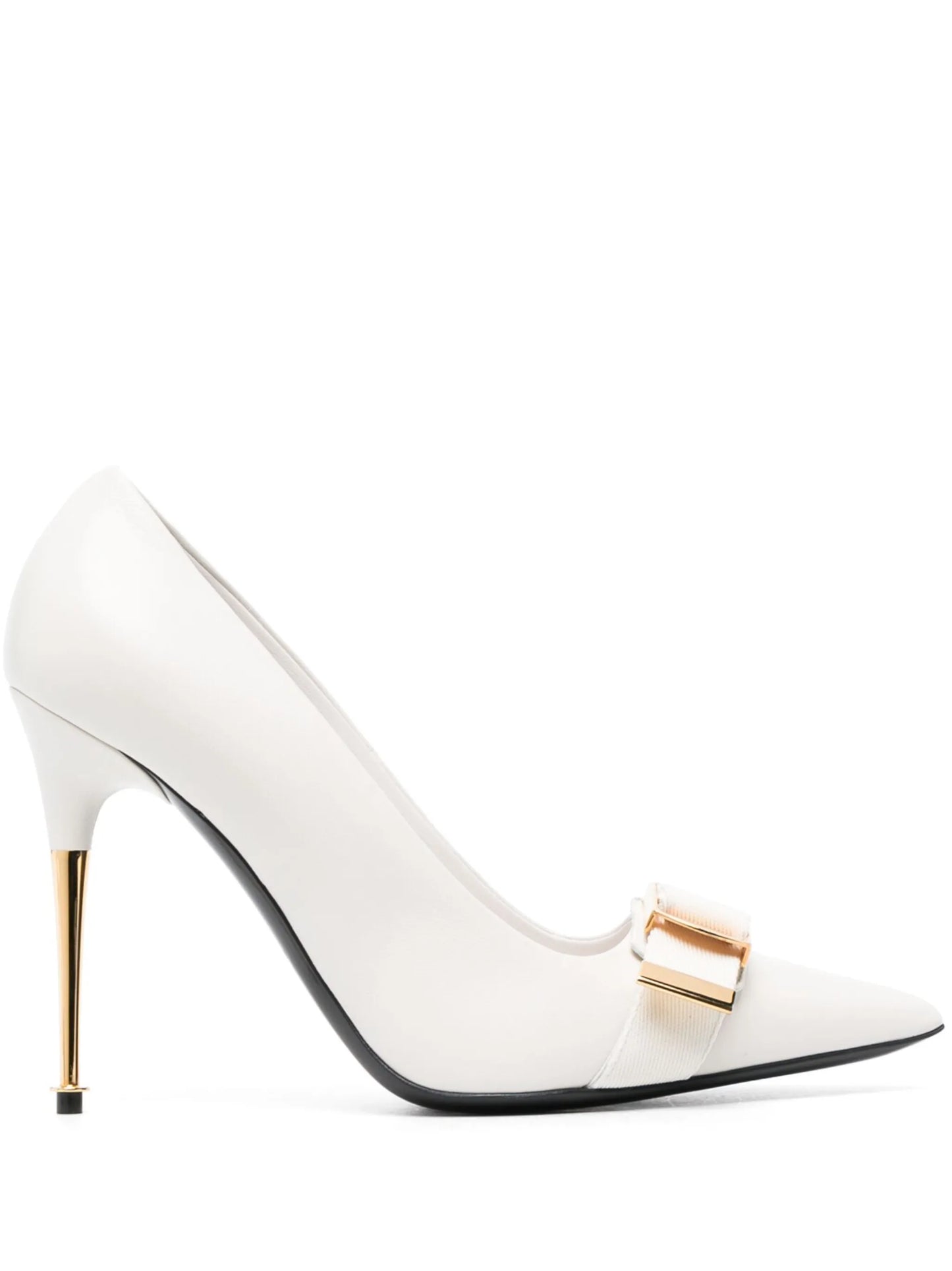 105mm pointed-toe leather pumps
