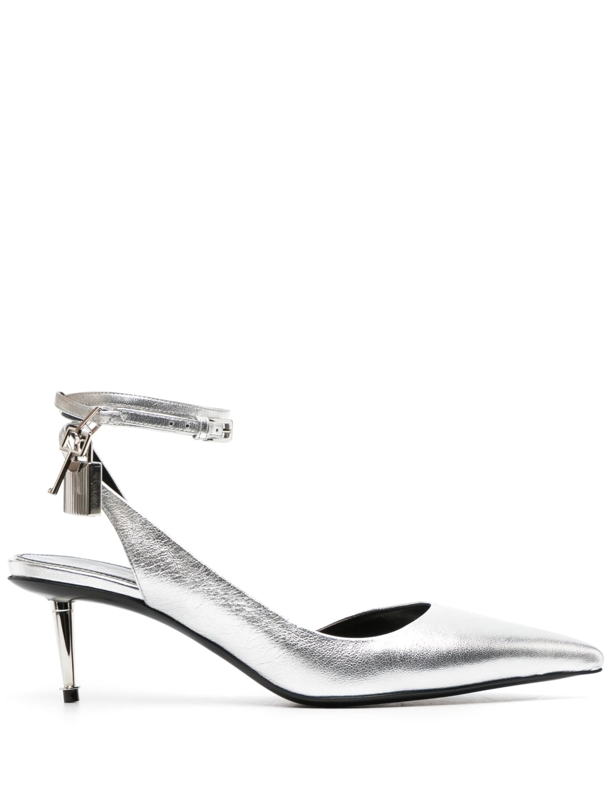 55mm padlock-detail leather pumps
