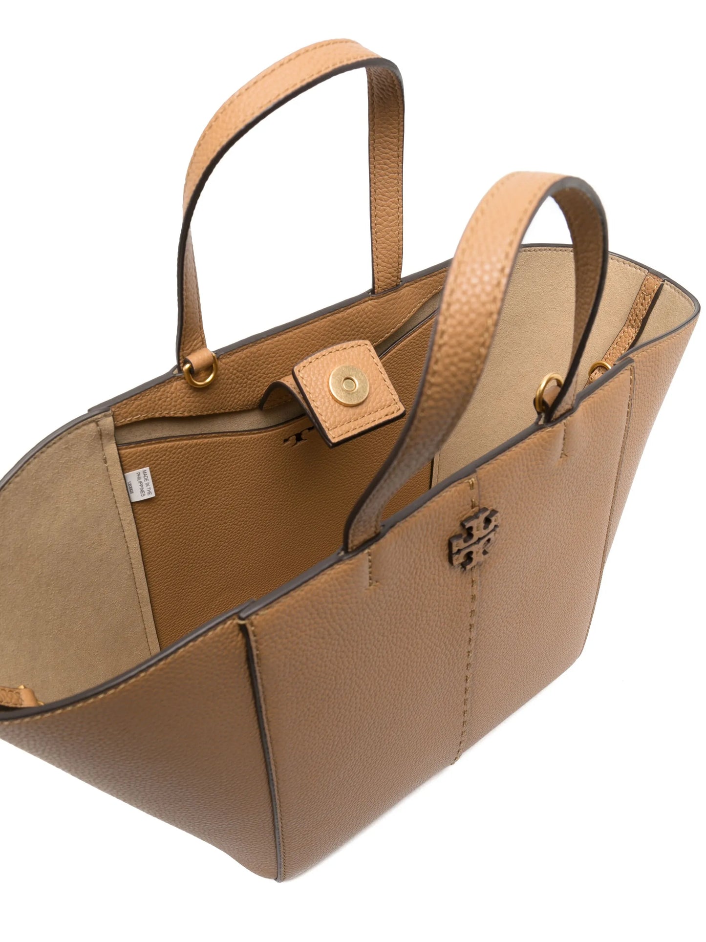 Double T leather tote bag