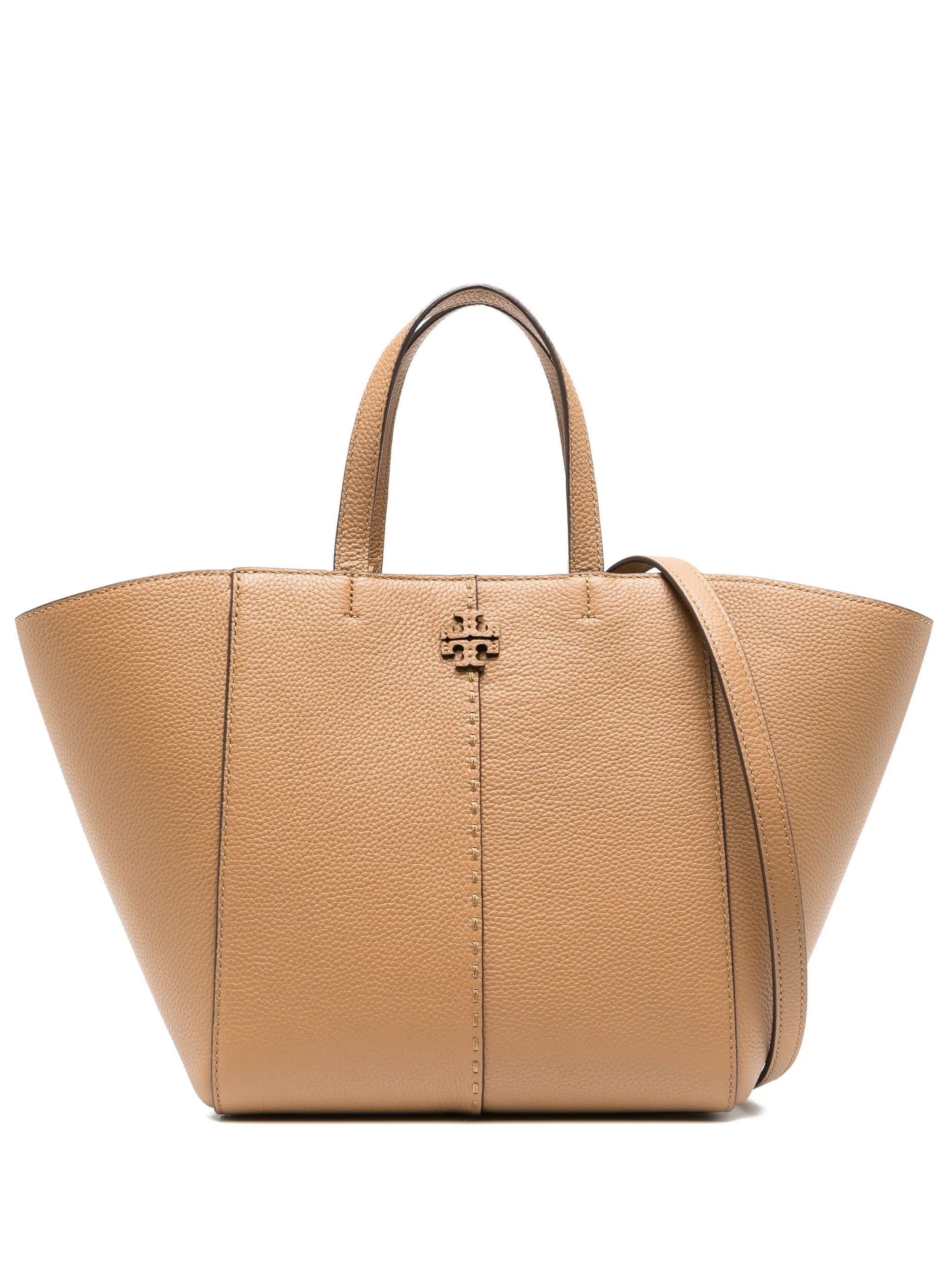 Double T leather tote bag