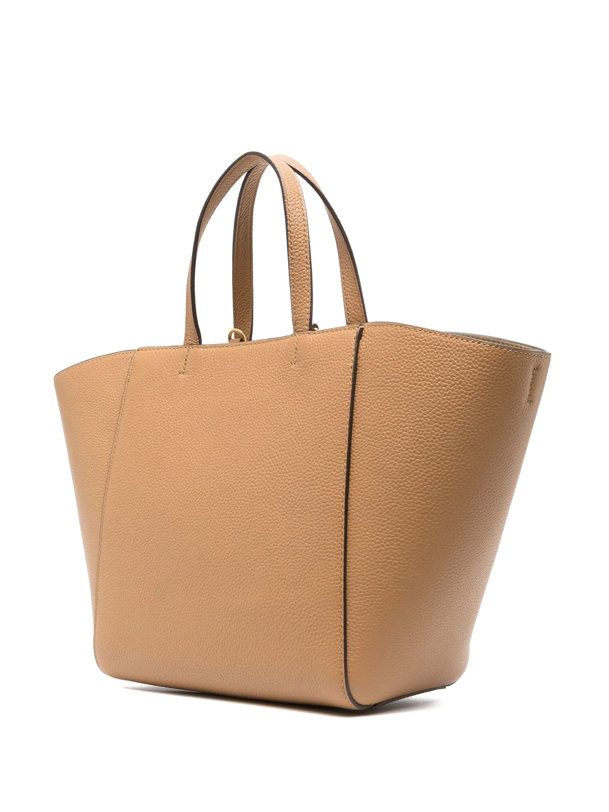 Double T leather tote bag
