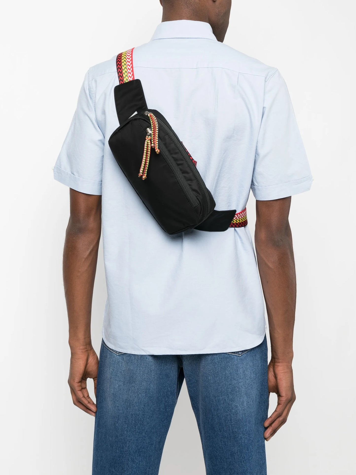 chevron woven pattern belt bag