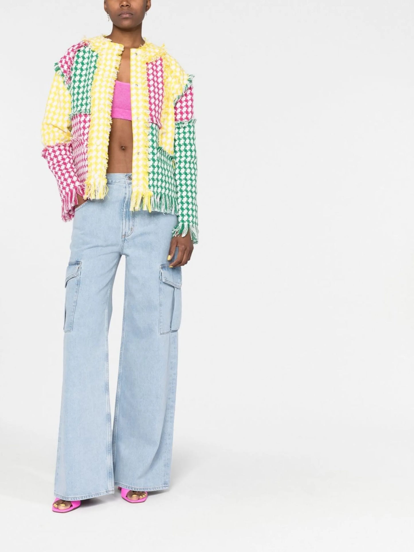 wide-leg stonewashed jeans