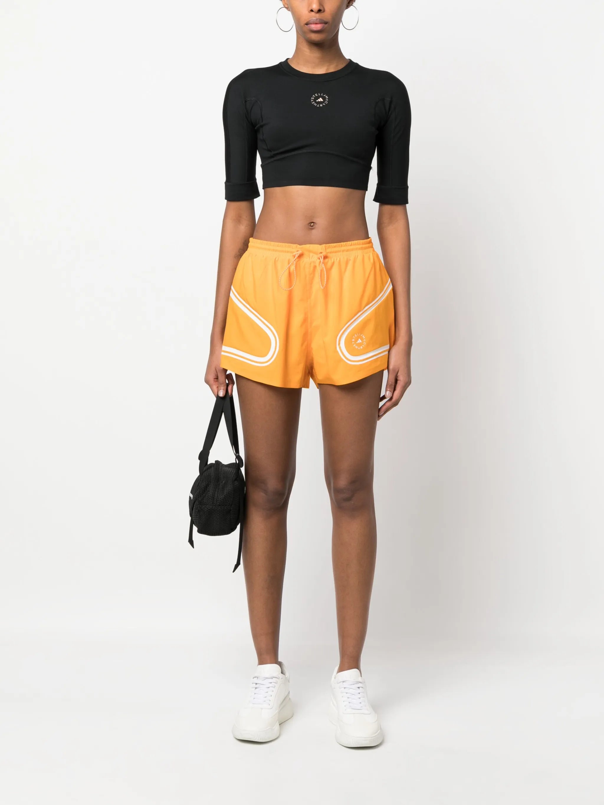 graphic-print drawstring shorts