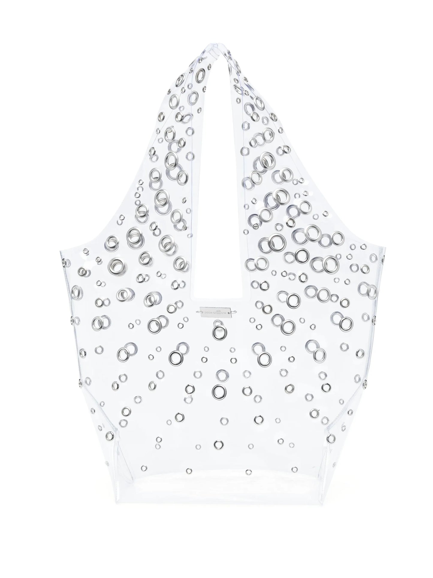 eyelet-embellished transparent tote bag