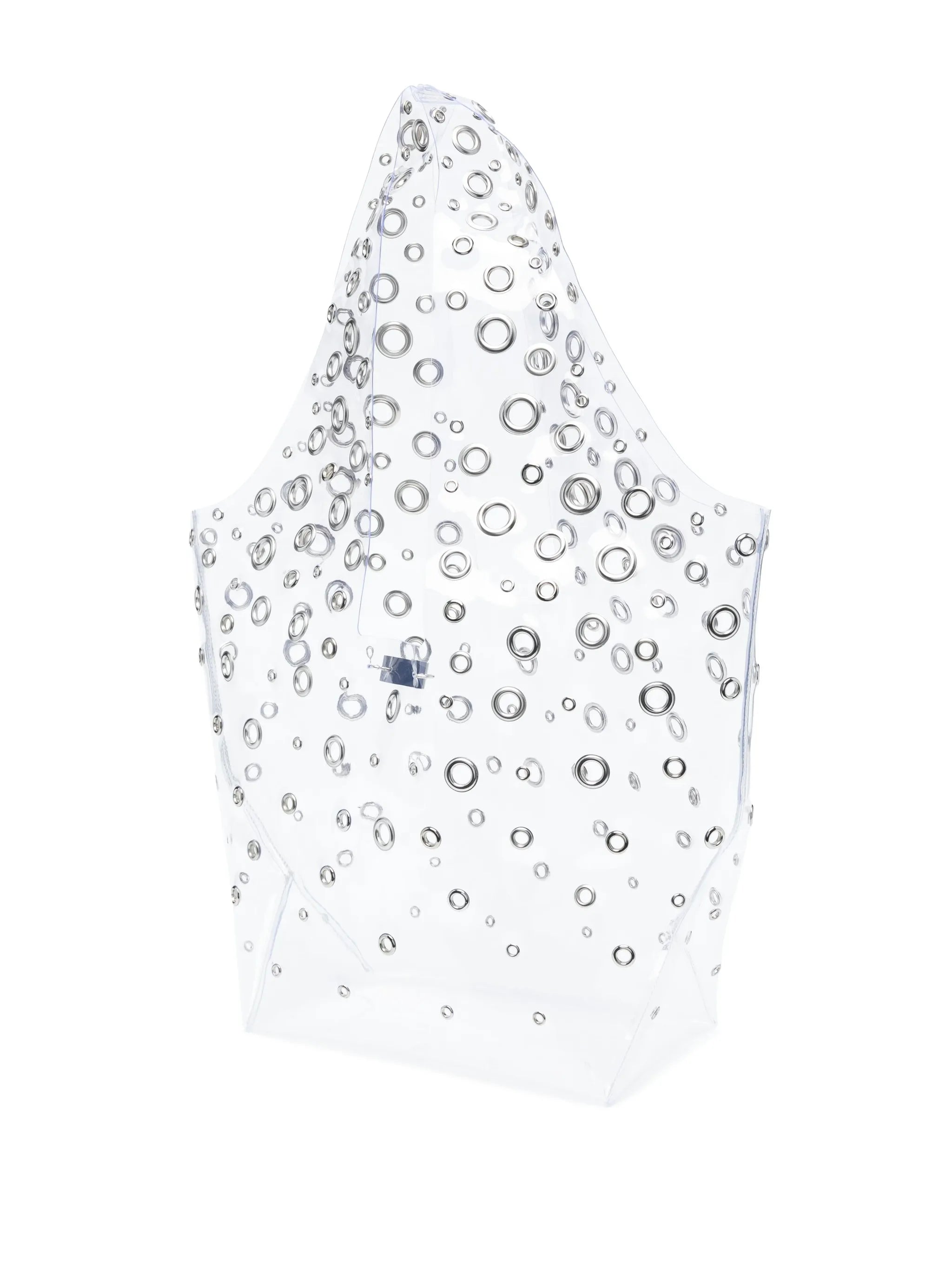 eyelet-embellished transparent tote bag