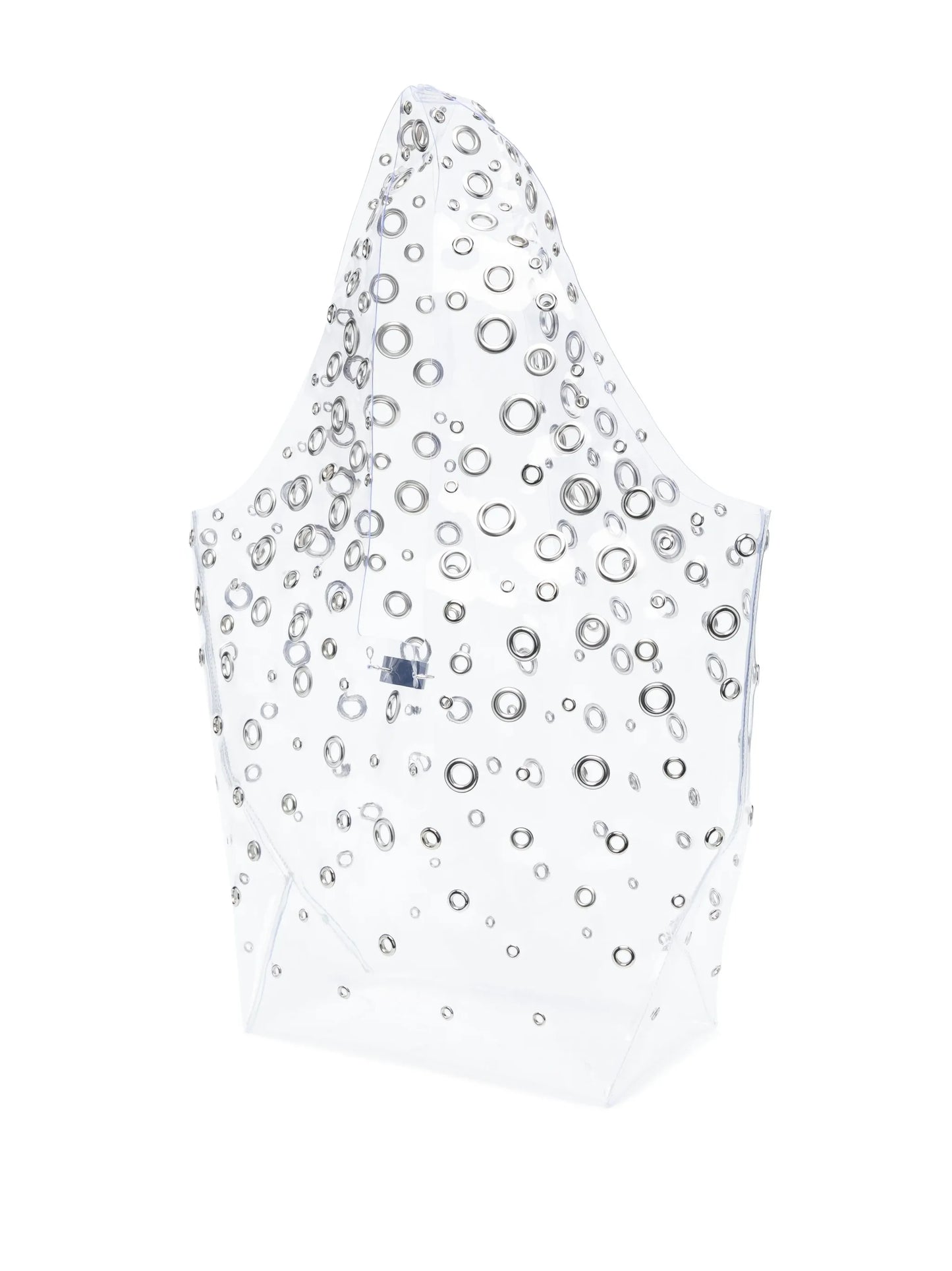 eyelet-embellished transparent tote bag