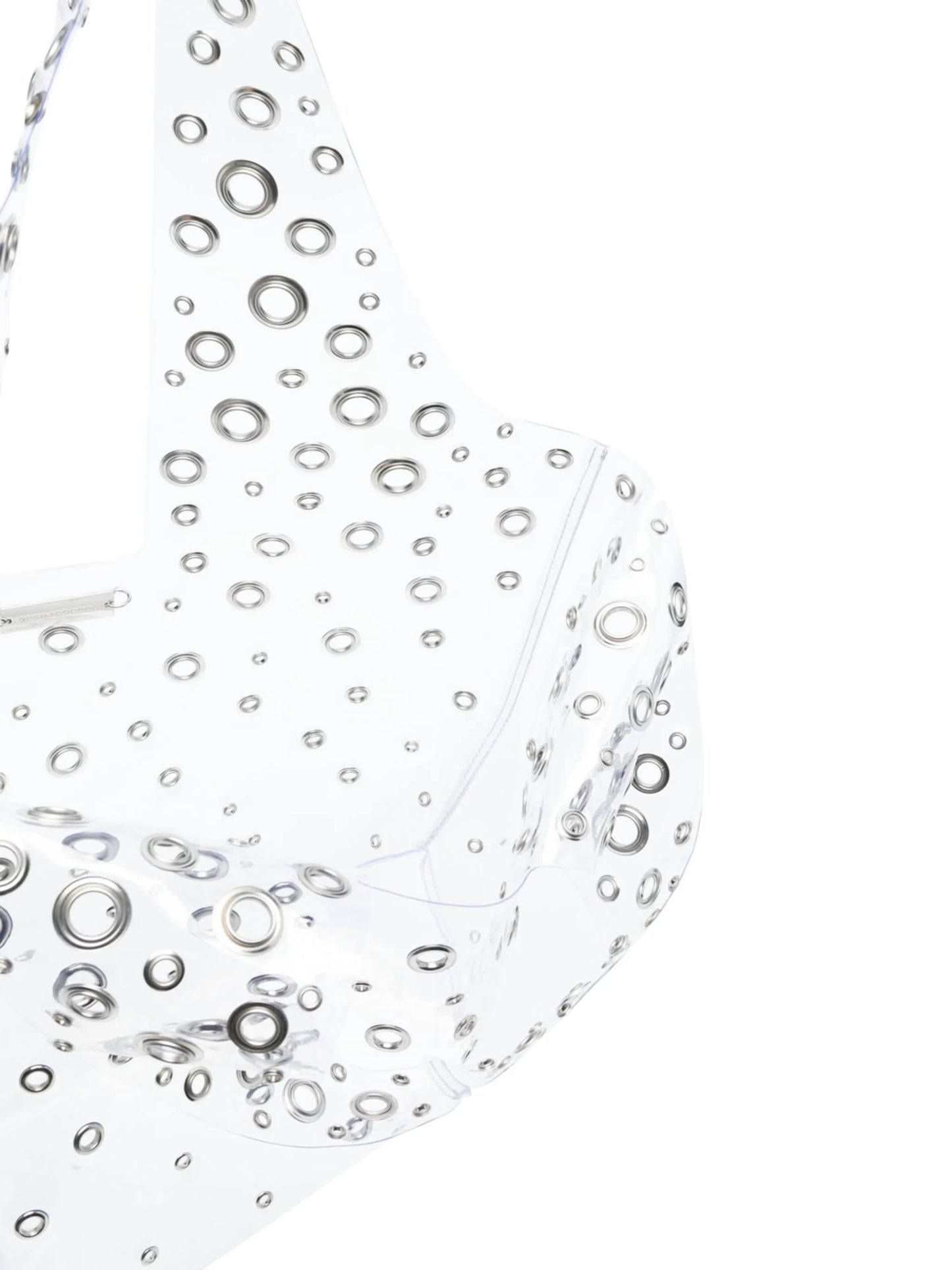 eyelet-embellished transparent tote bag