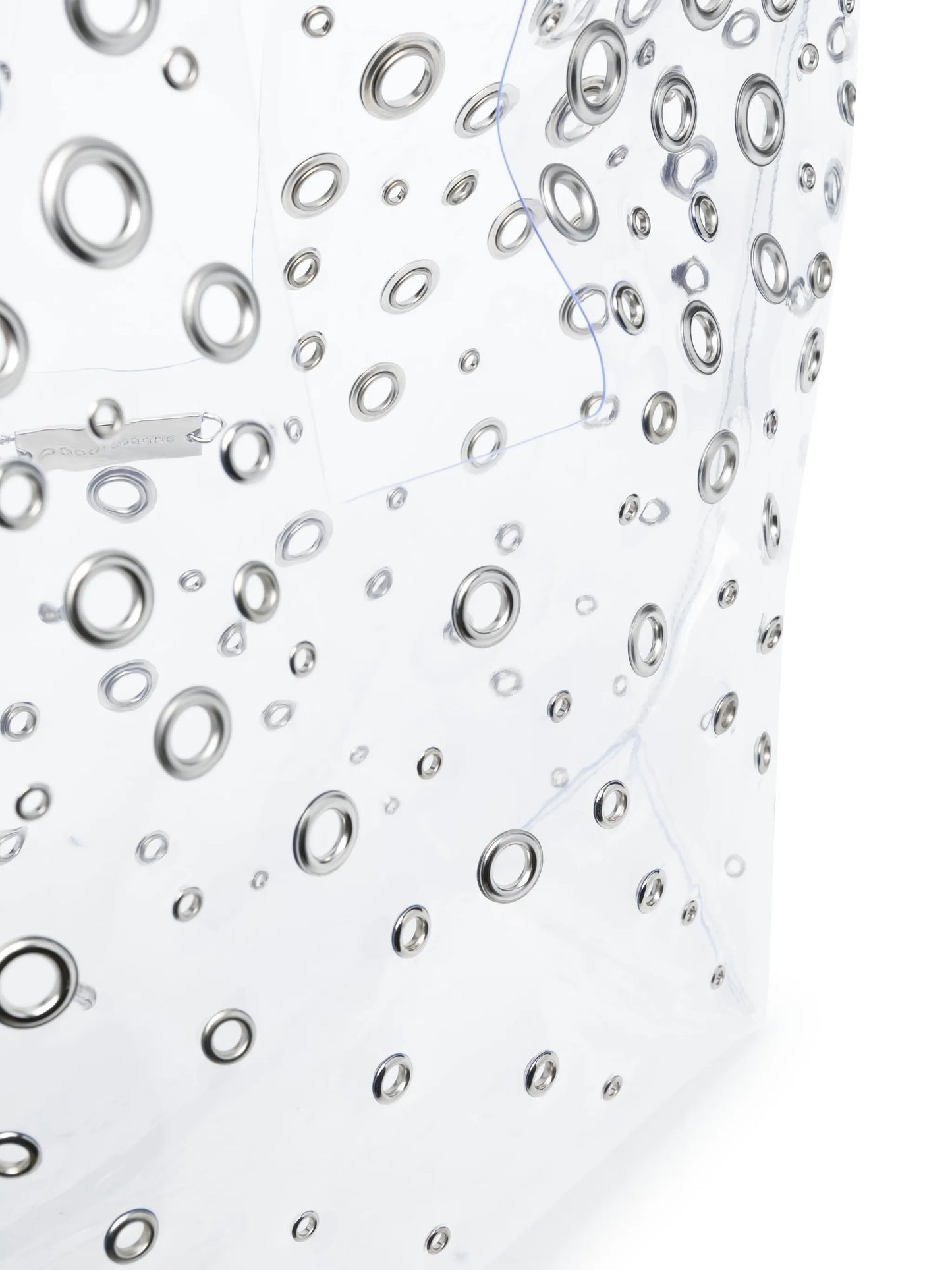 eyelet-embellished transparent tote bag