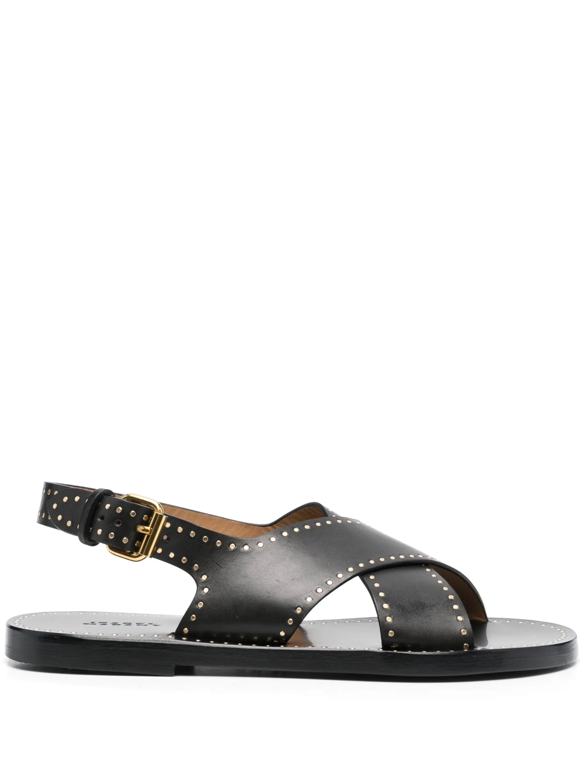 Jane studded crossover-strap leather sandals