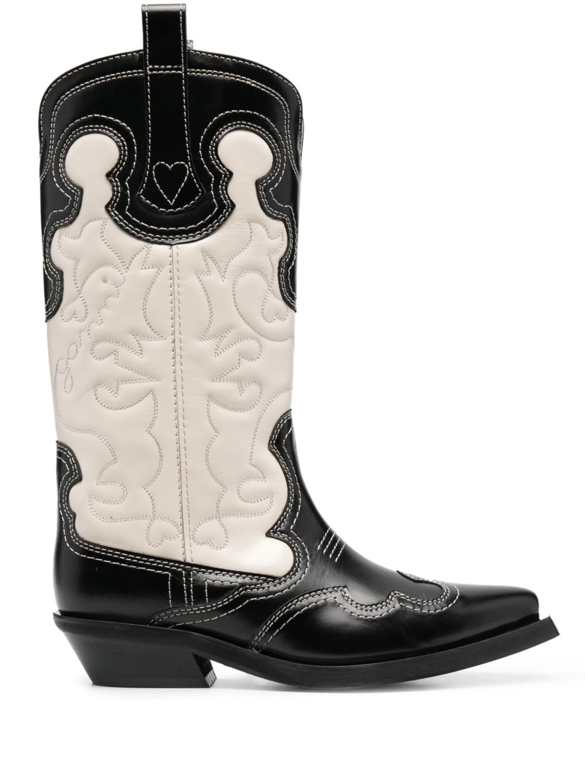 two-tone leather Western boots