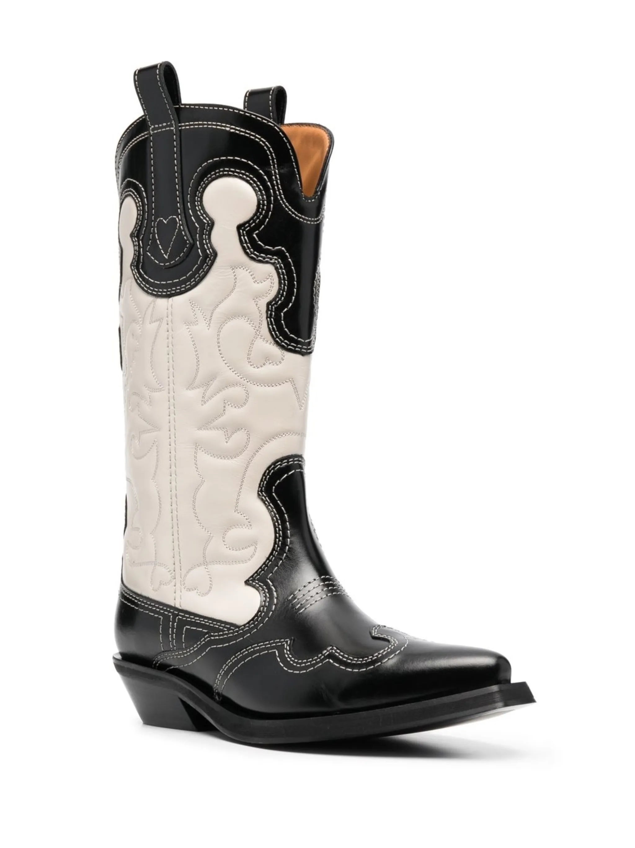 two-tone leather Western boots