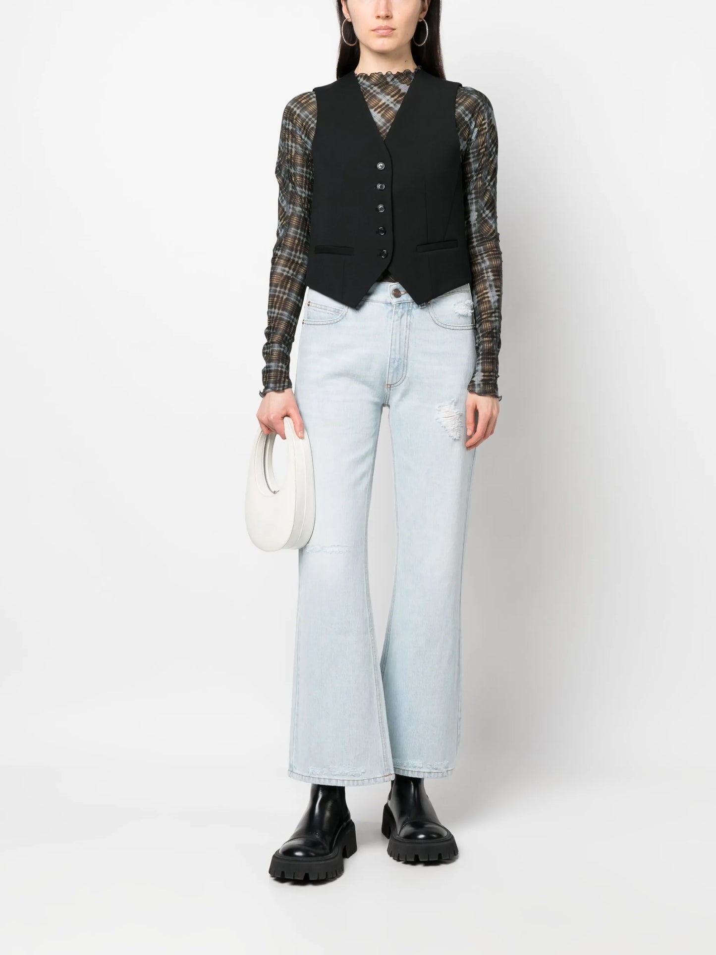 flared-leg denim jeans