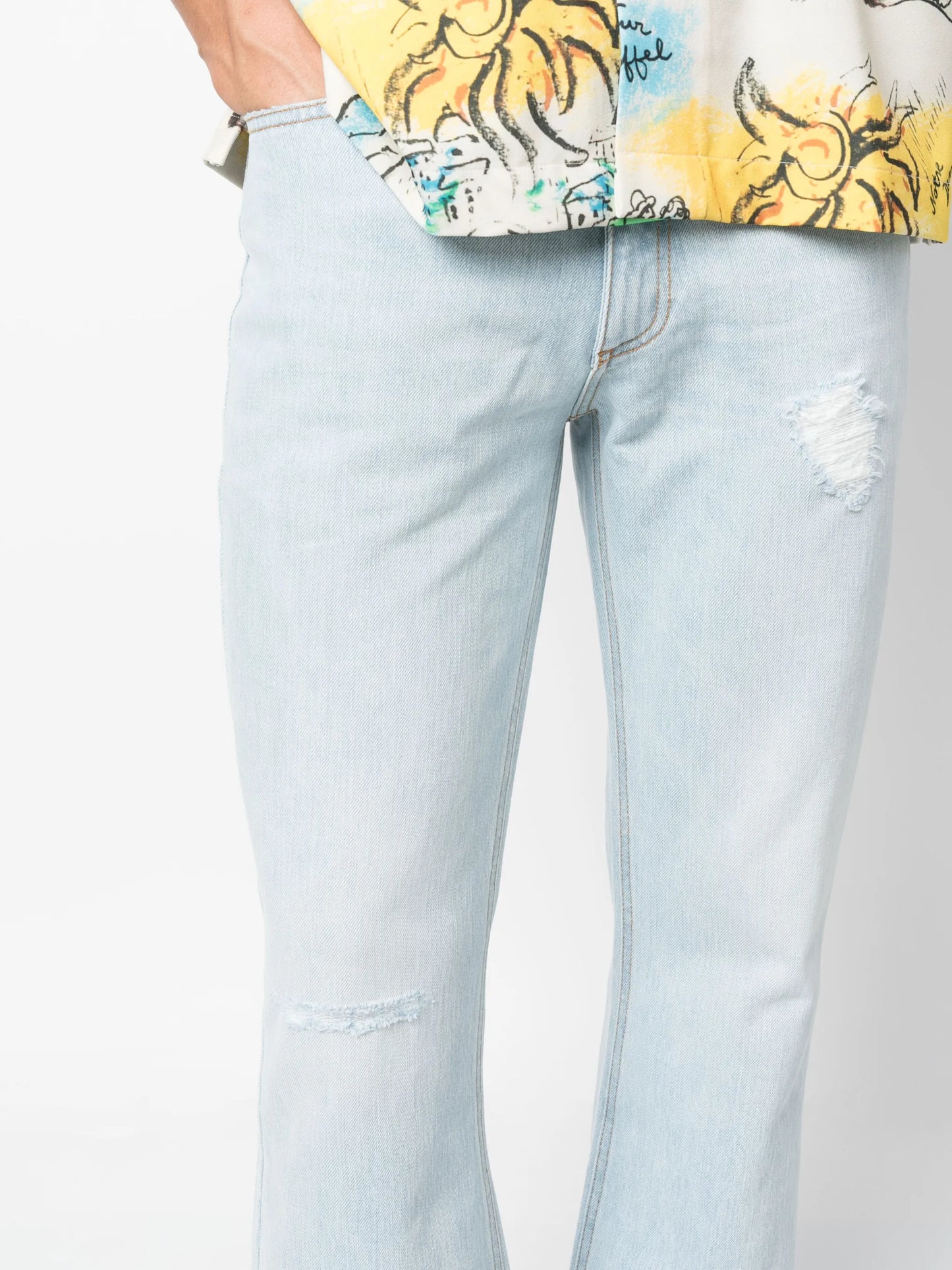 flared-leg denim jeans