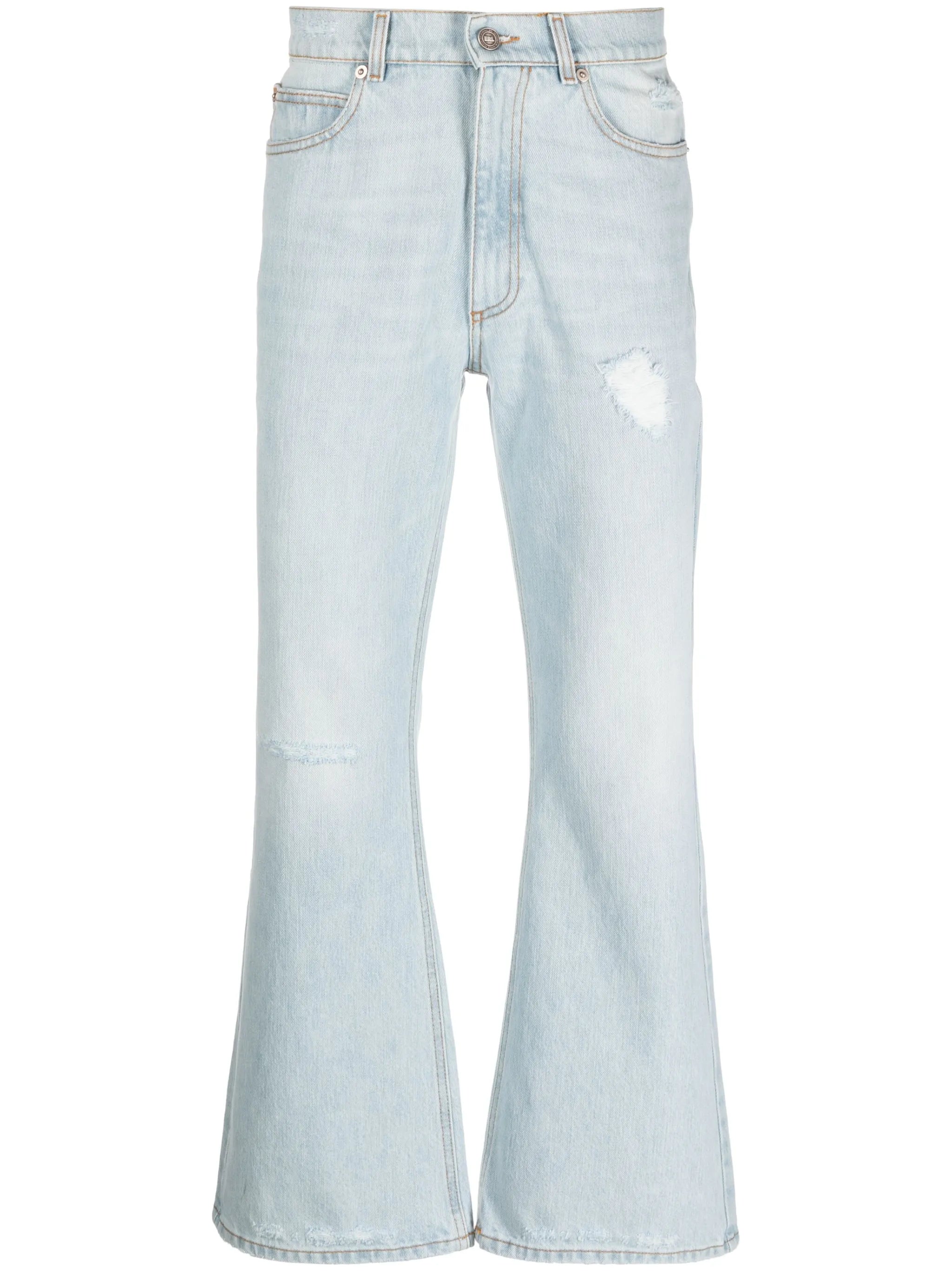 flared-leg denim jeans