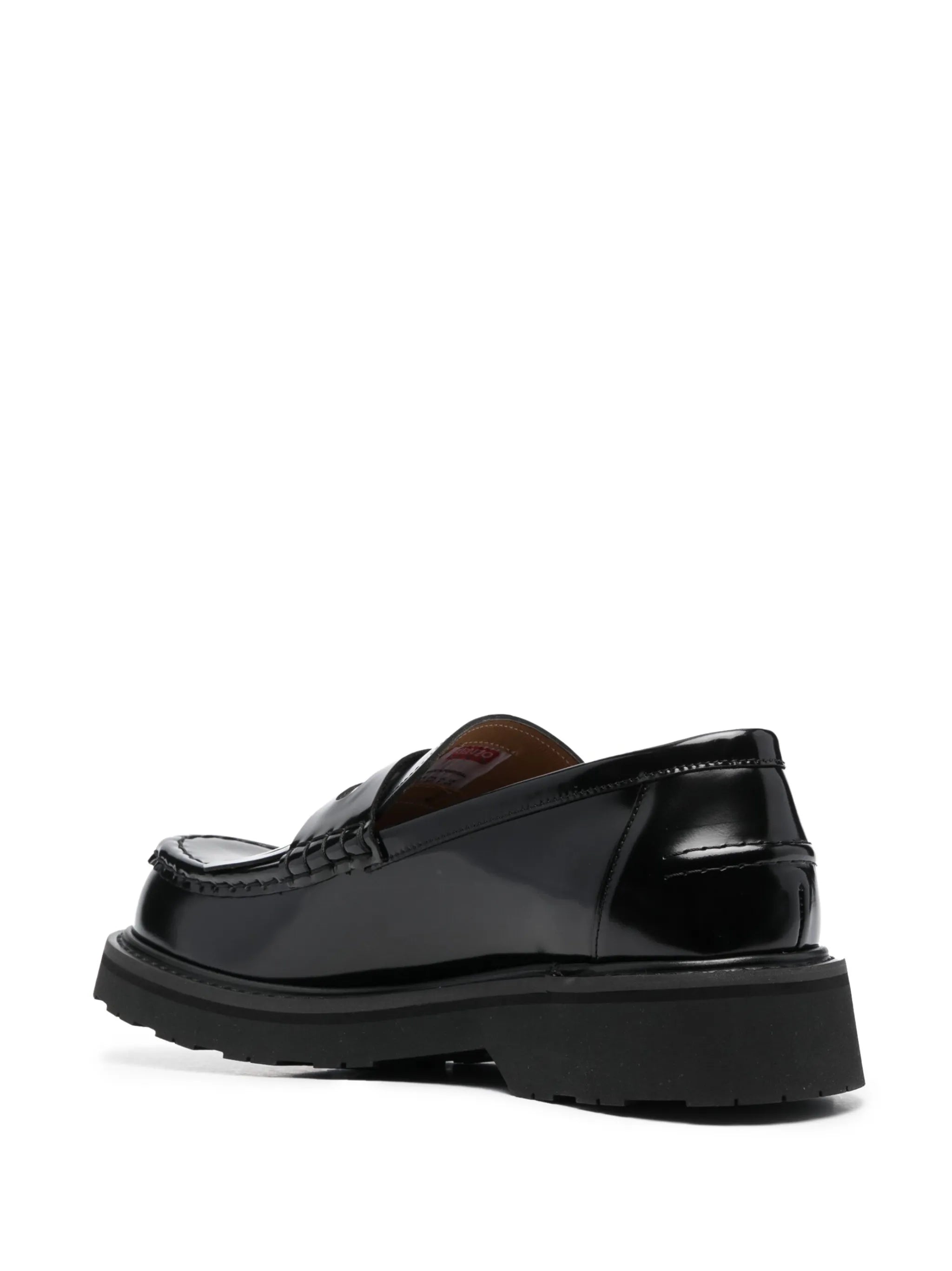 logo-plaque chunky leather loafers
