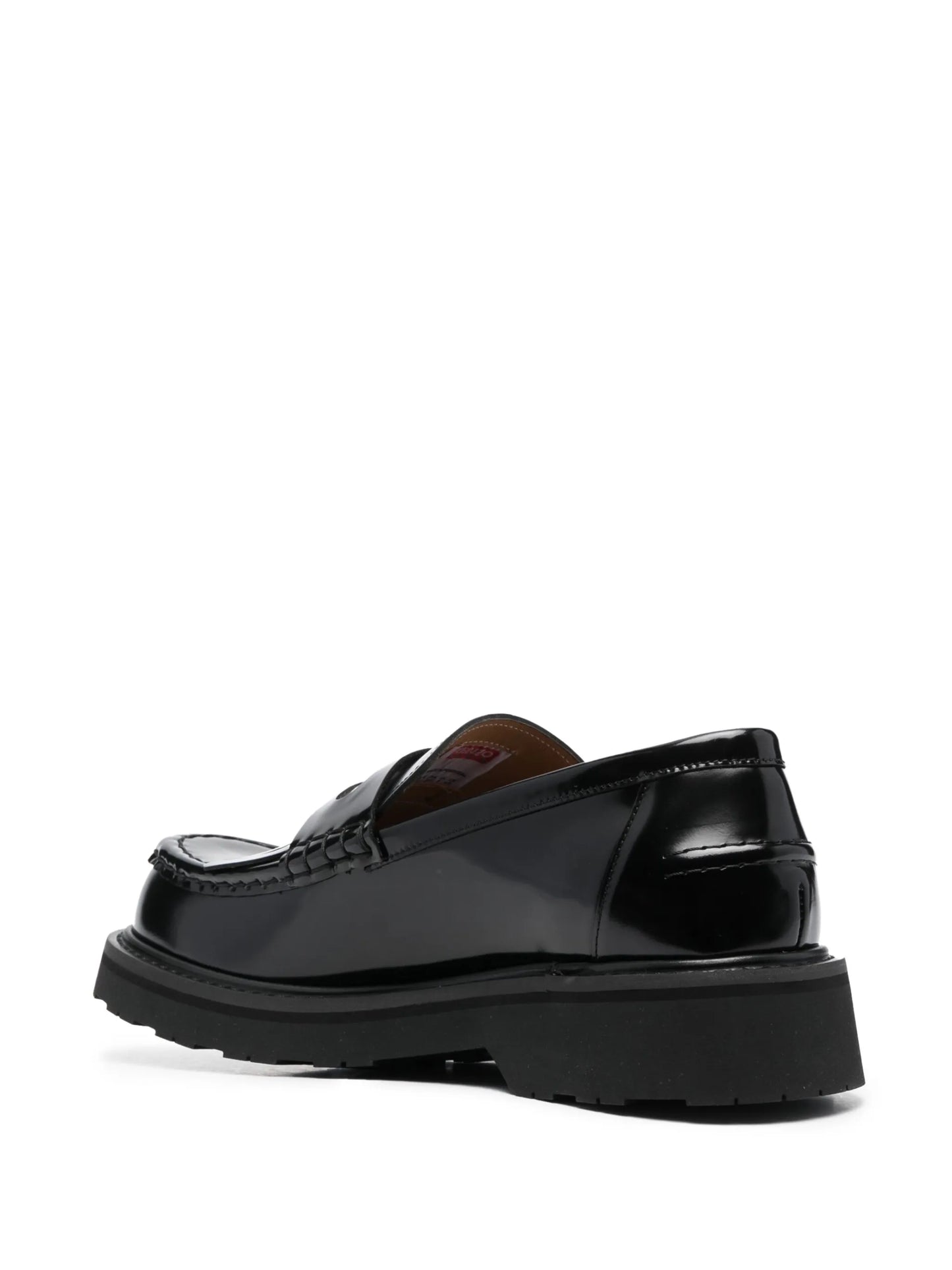 logo-plaque chunky leather loafers
