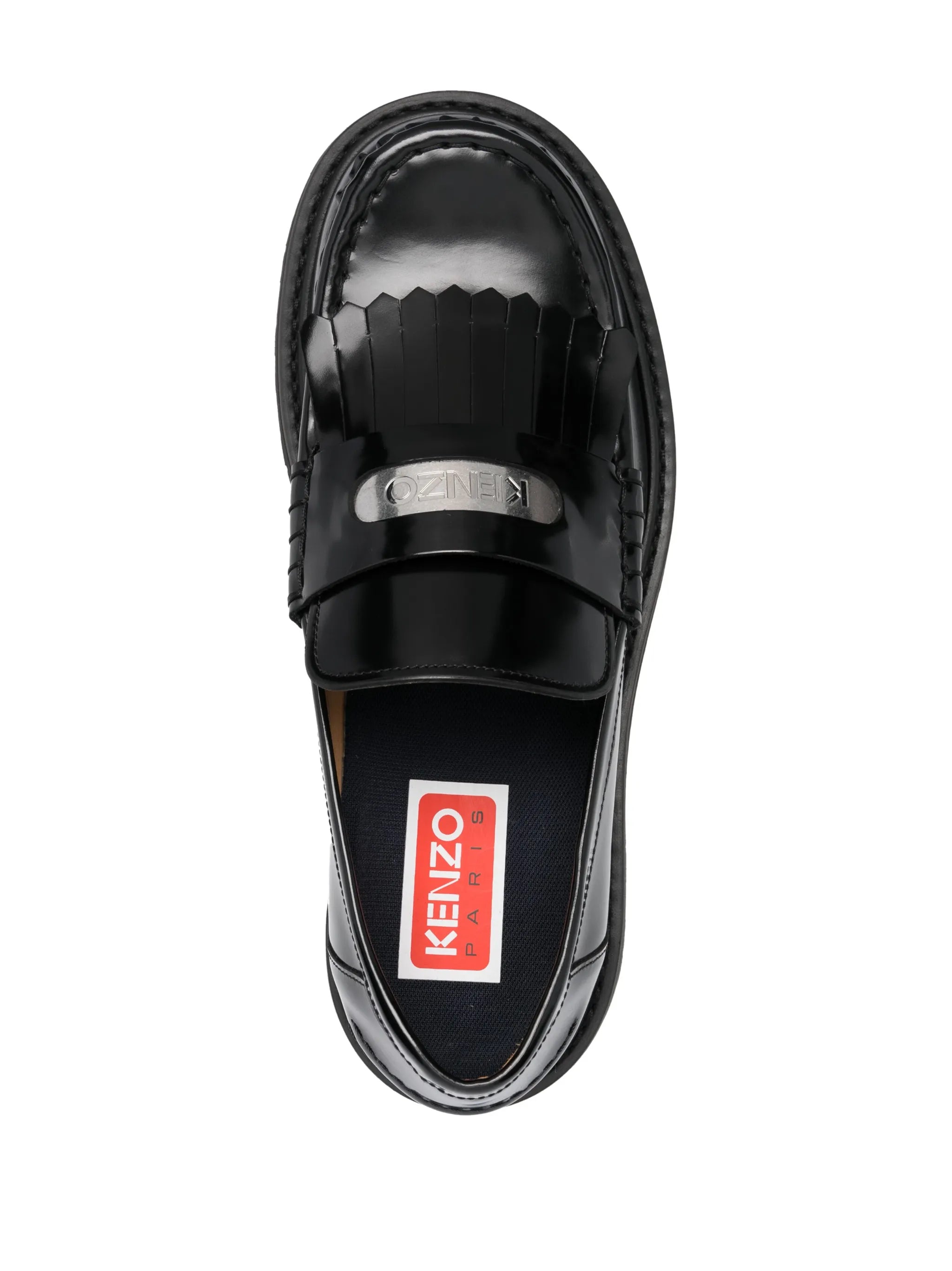 logo-plaque chunky leather loafers