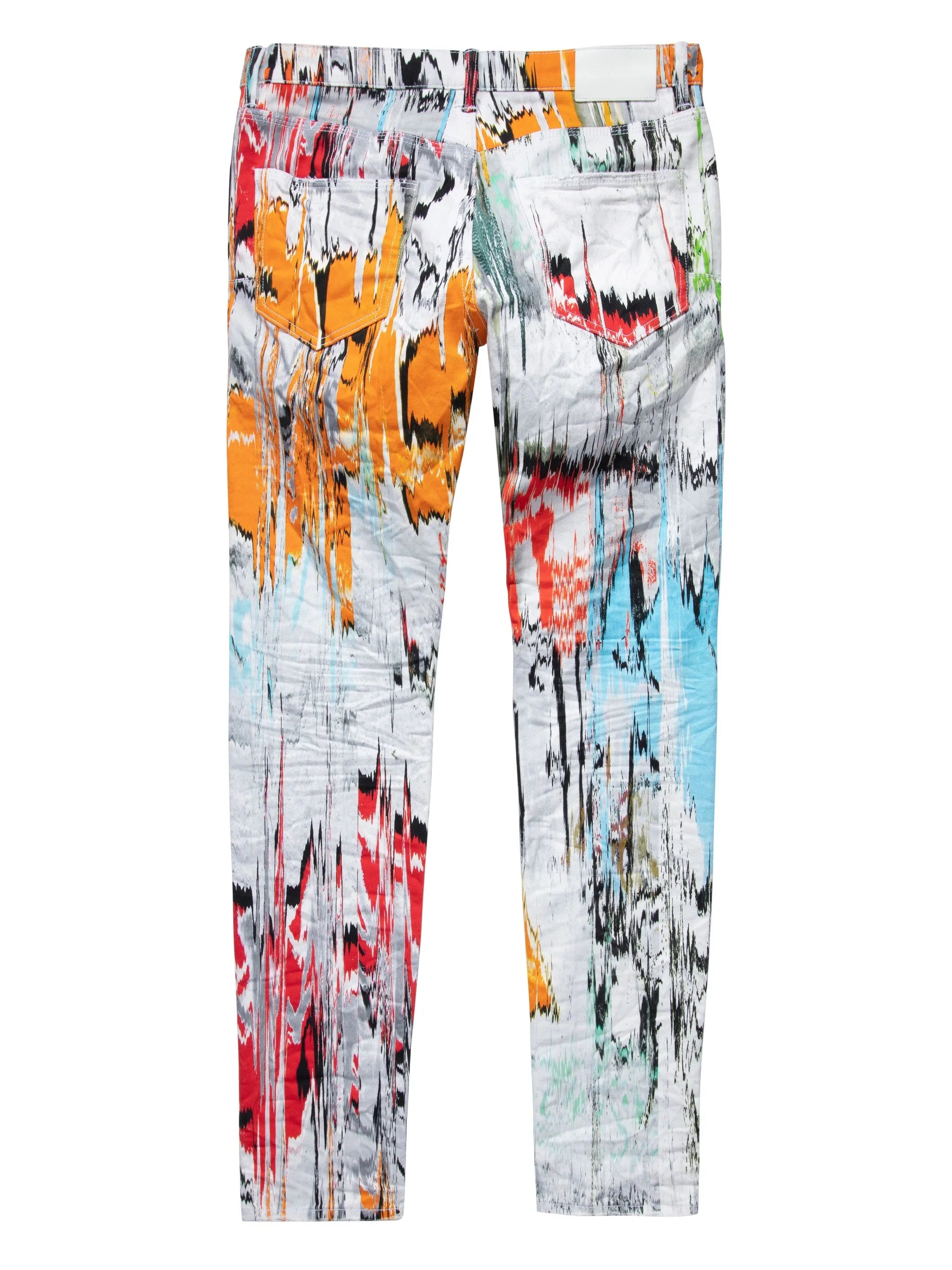 glitch-print low-rise jeans