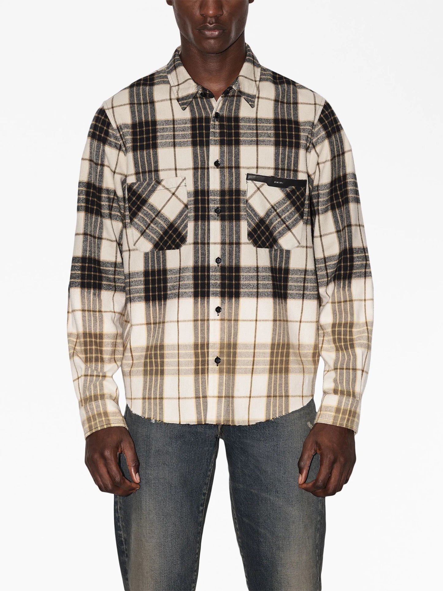 plaid-check long-sleeve shirt