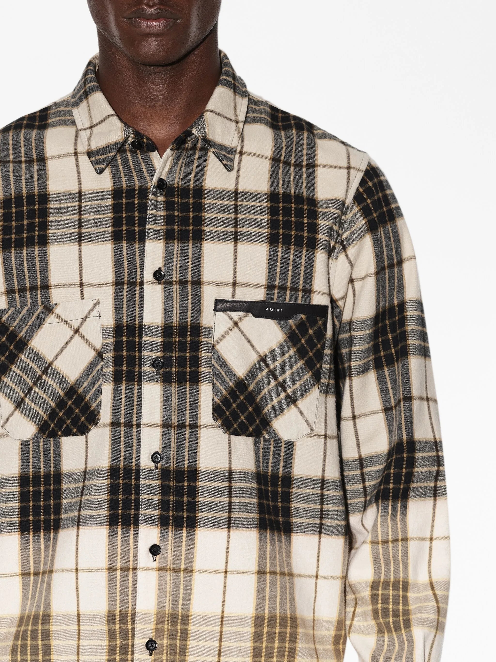 plaid-check long-sleeve shirt
