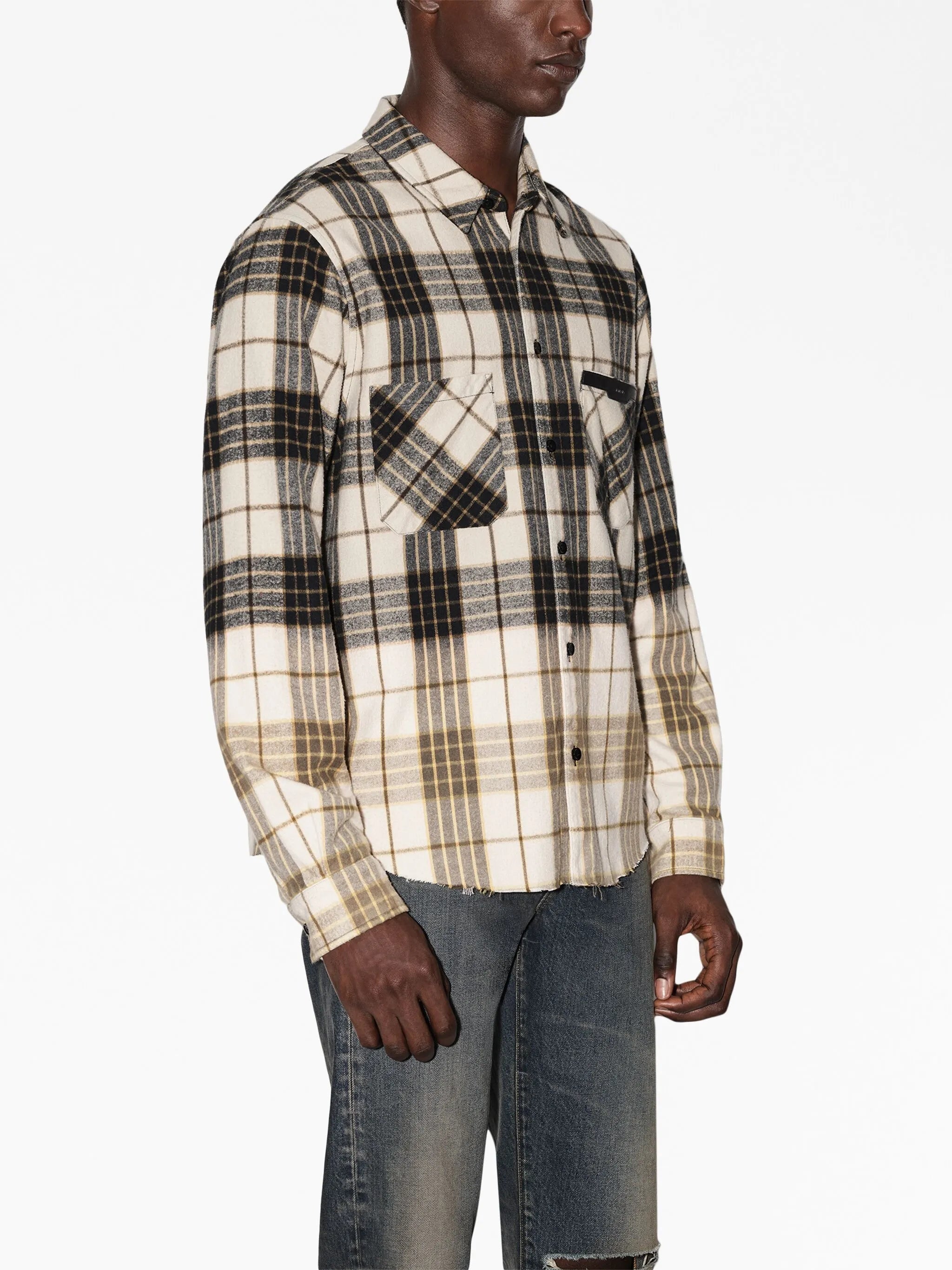 plaid-check long-sleeve shirt