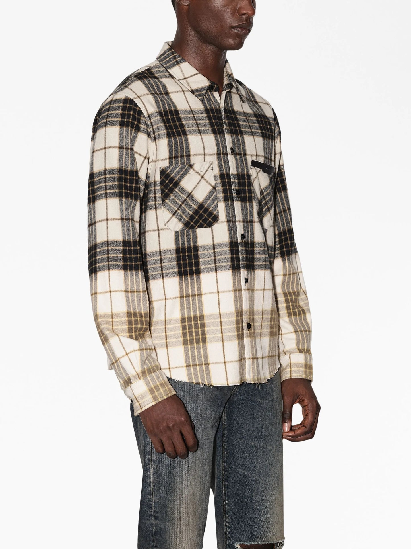 plaid-check long-sleeve shirt