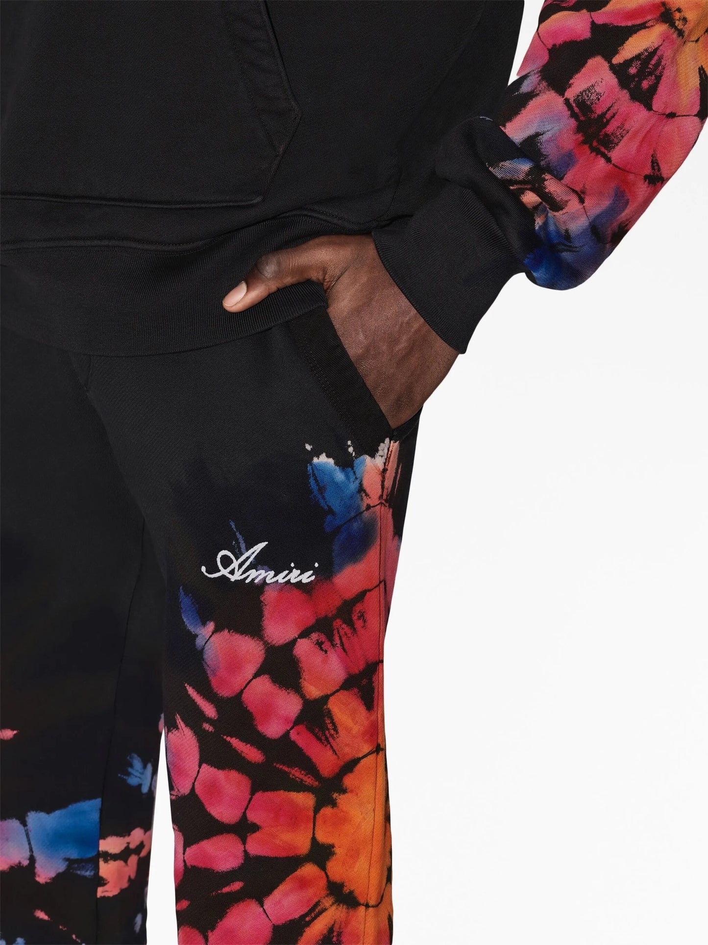 tie-dye-print track pants