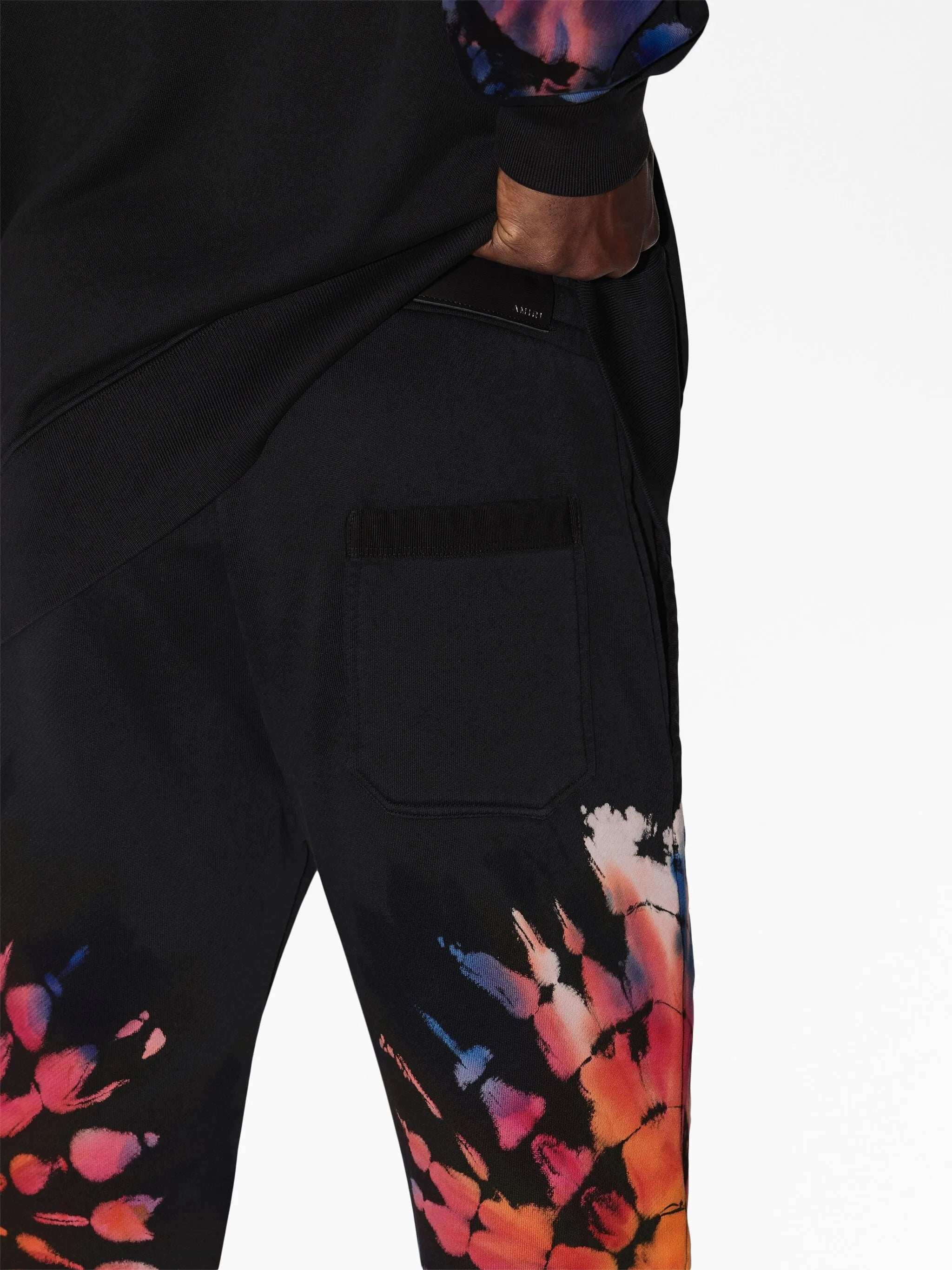 tie-dye-print track pants