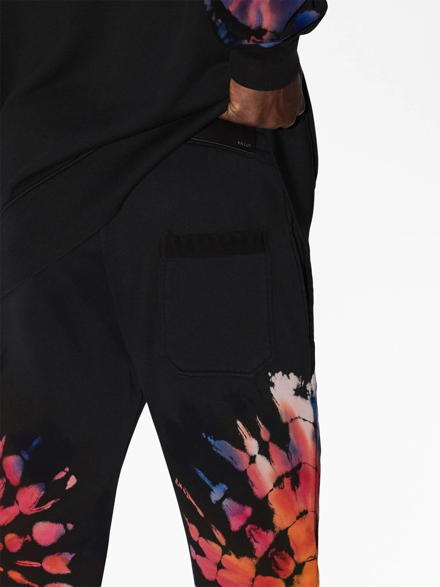 tie-dye-print track pants