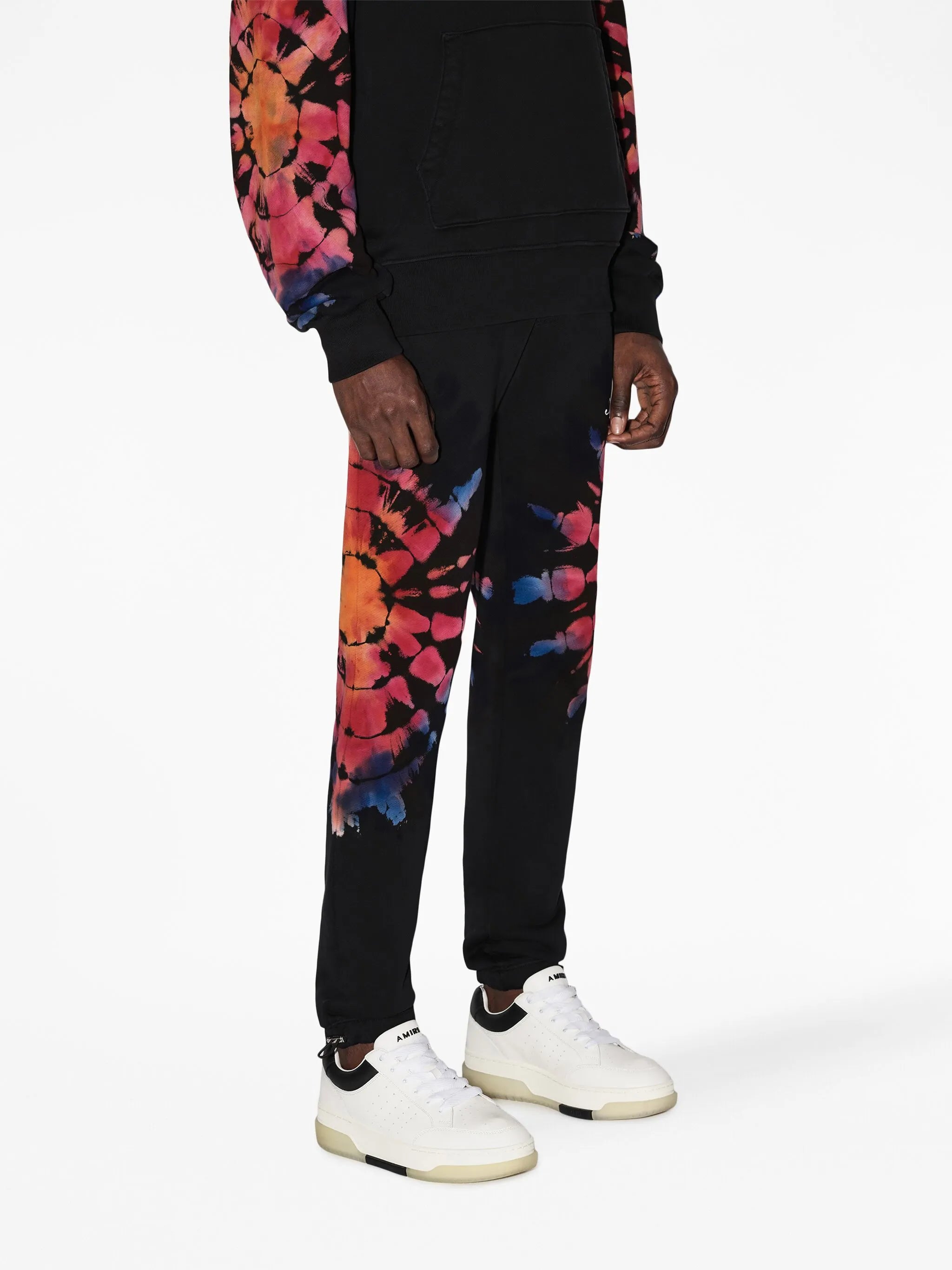 tie-dye-print track pants