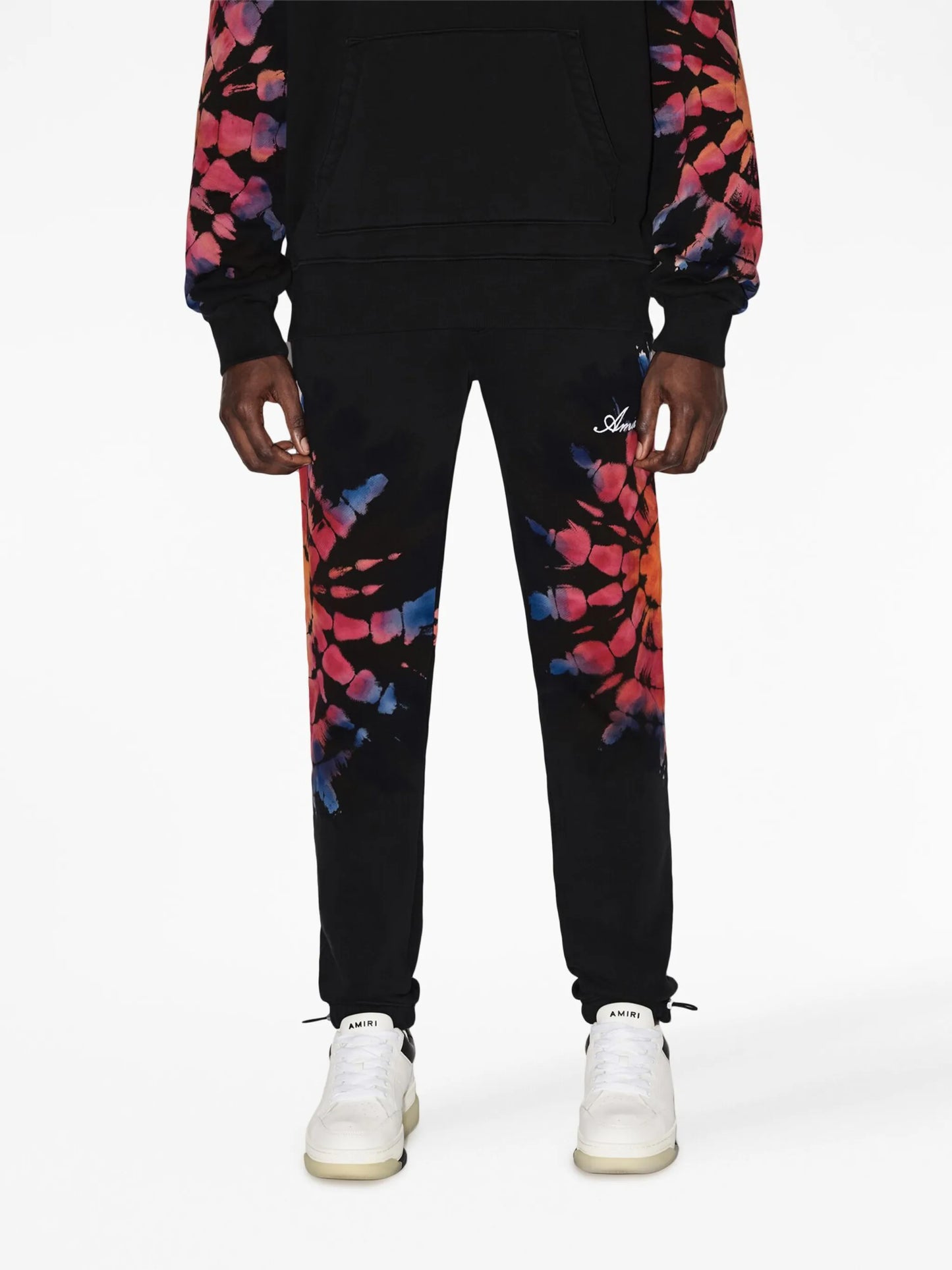 tie-dye-print track pants