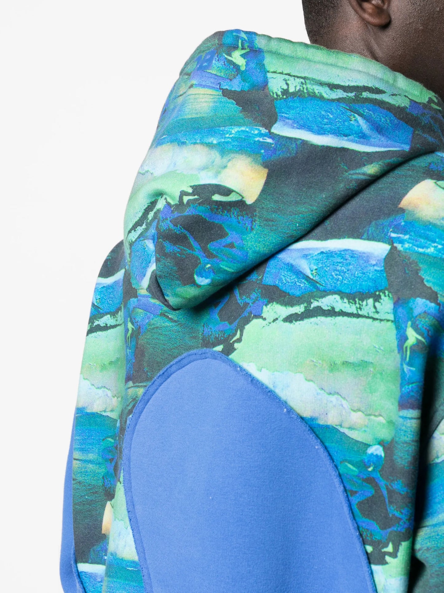 abstract-print long-sleeved hoodie