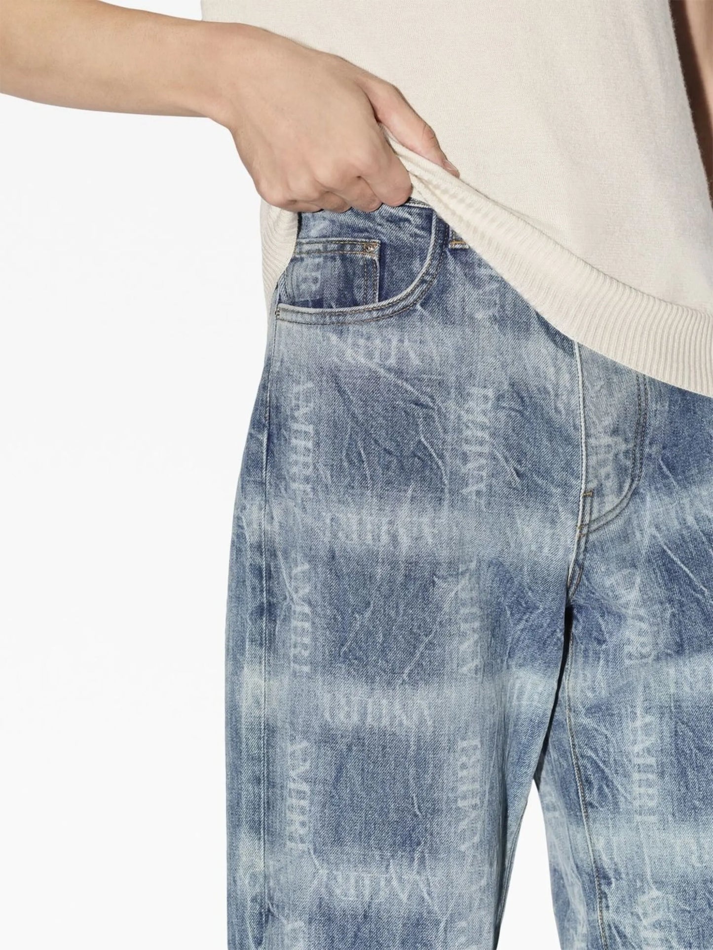 plaid-print wide jeans