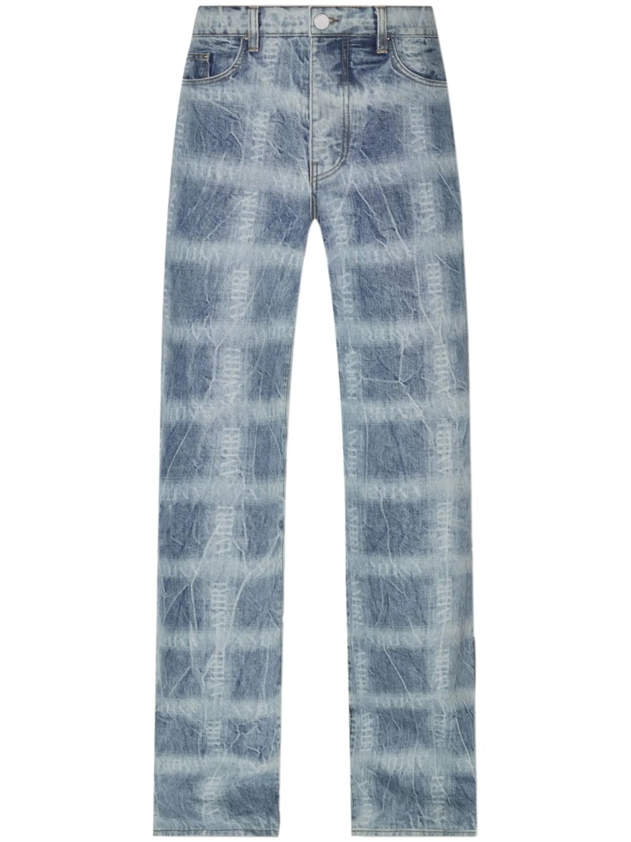 plaid-print wide jeans