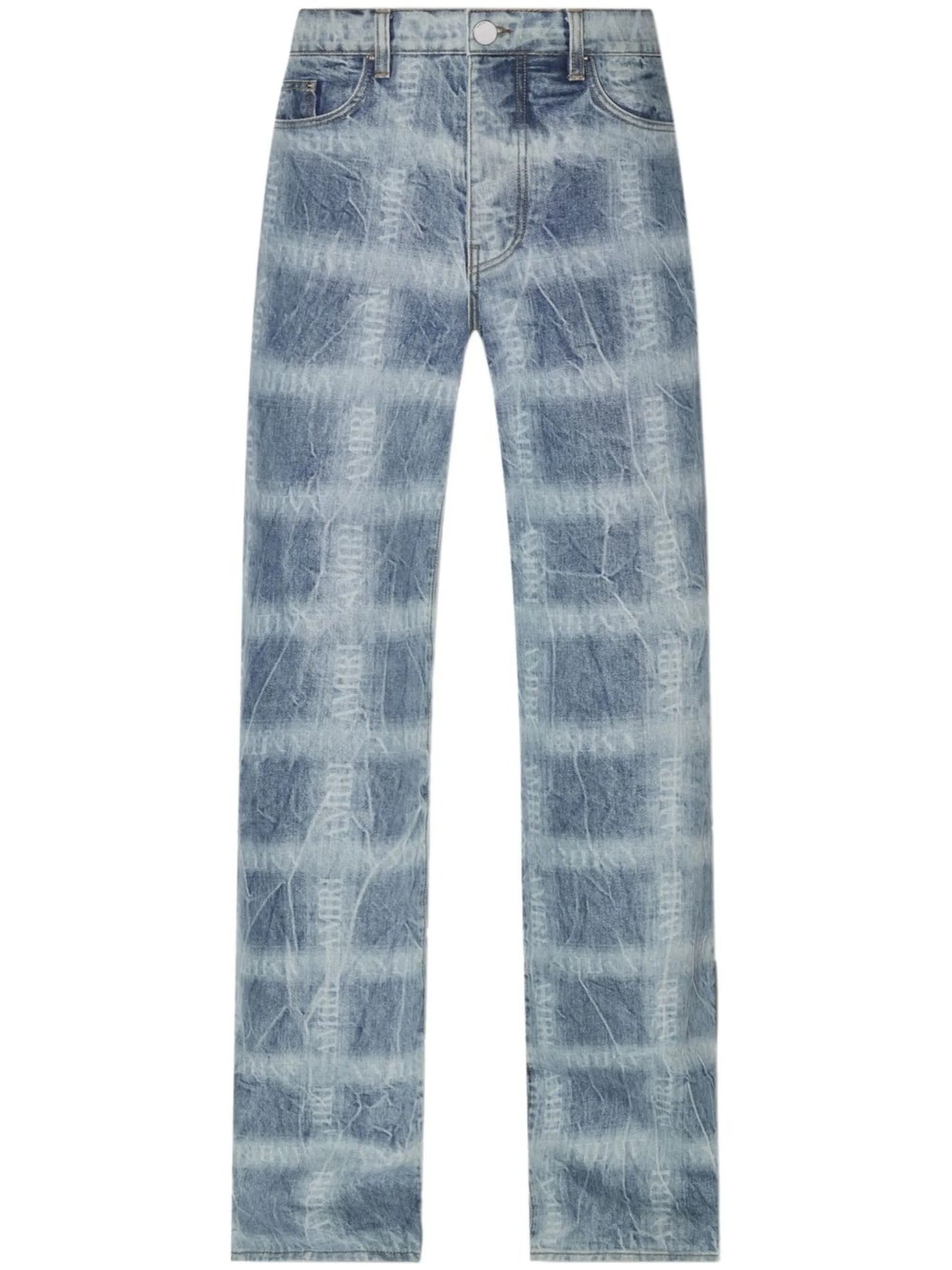 plaid-print wide jeans