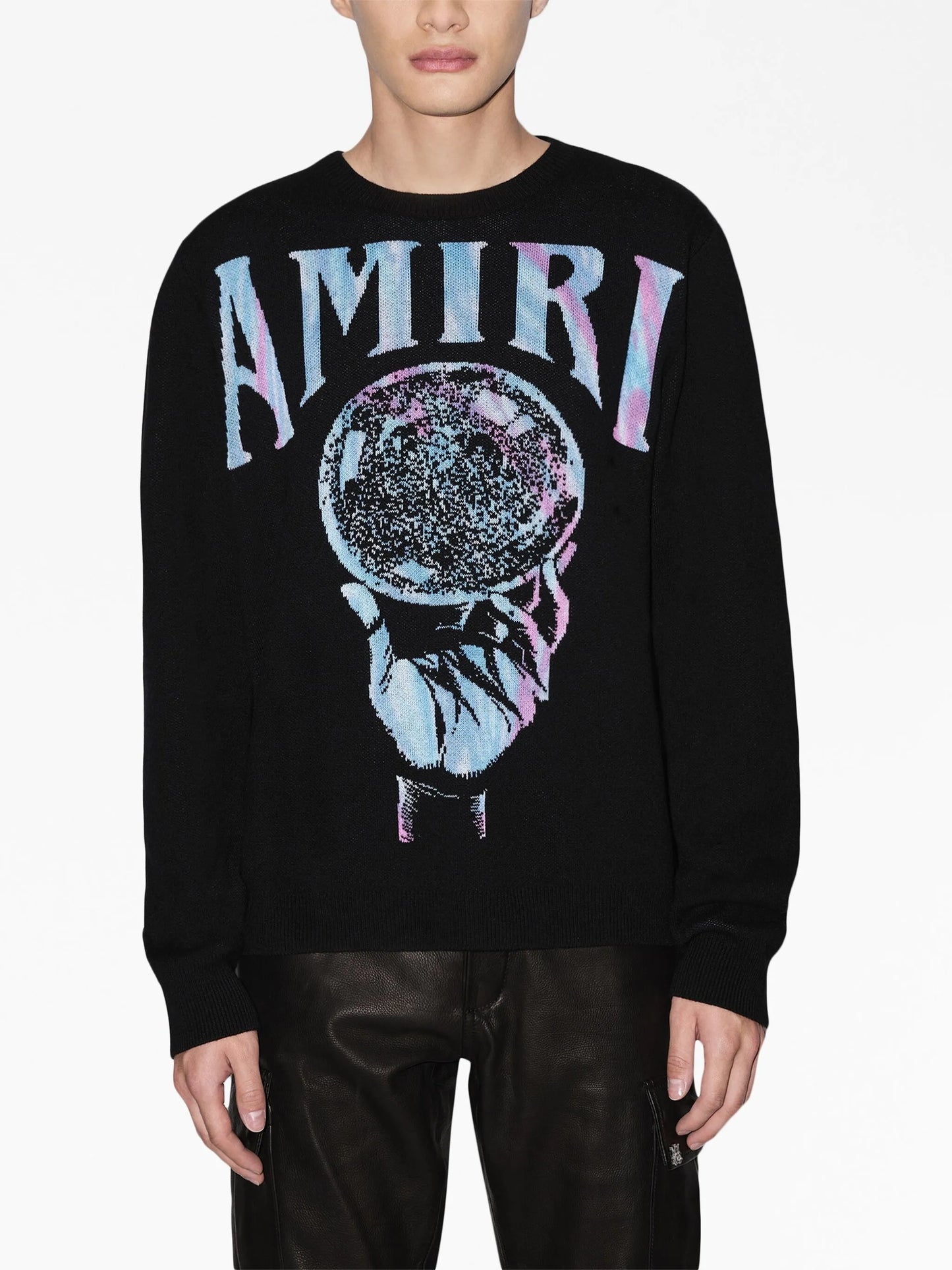 crystal ball print long-sleeve sweatshirt