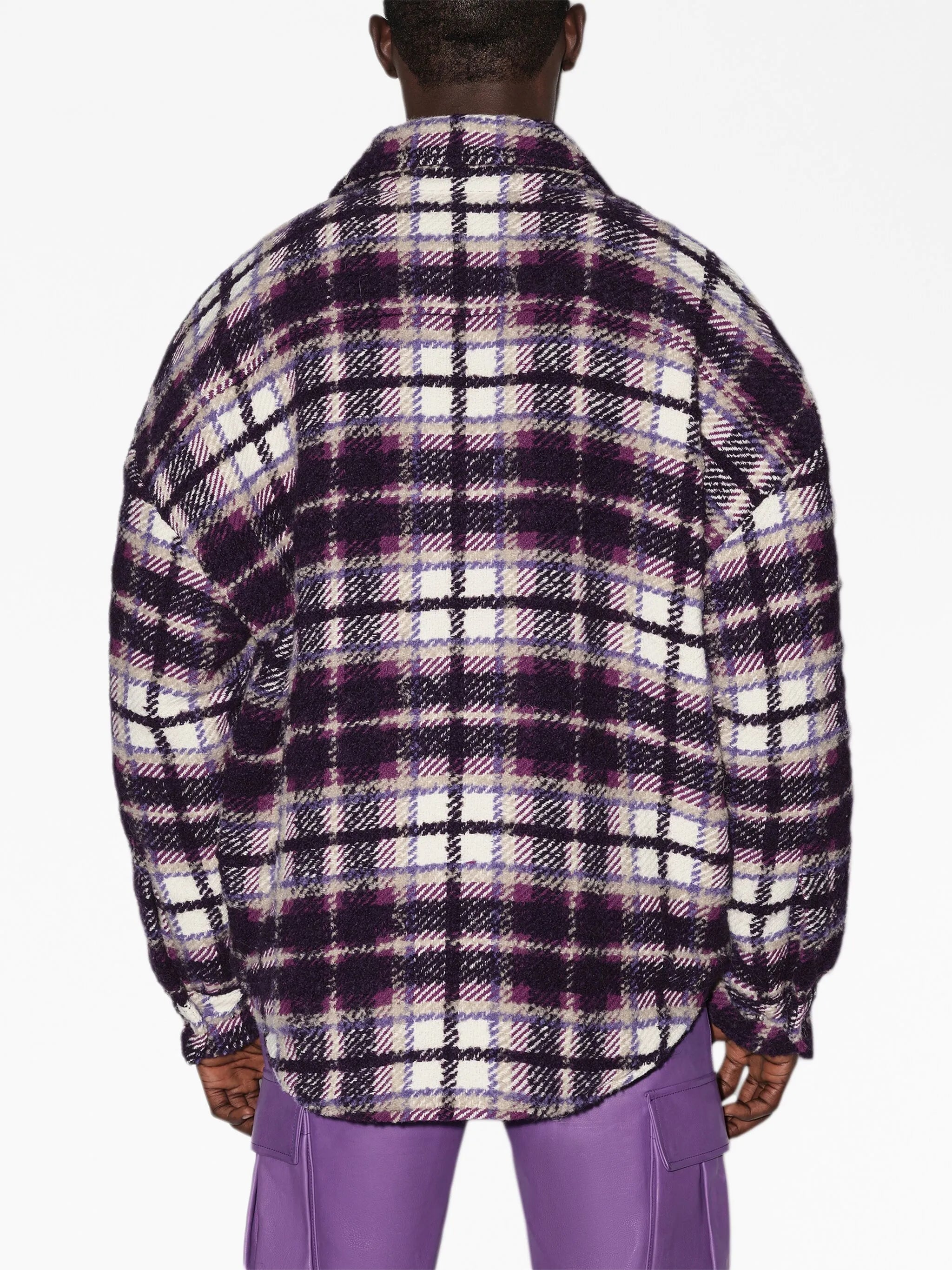 plaid-print overshirt