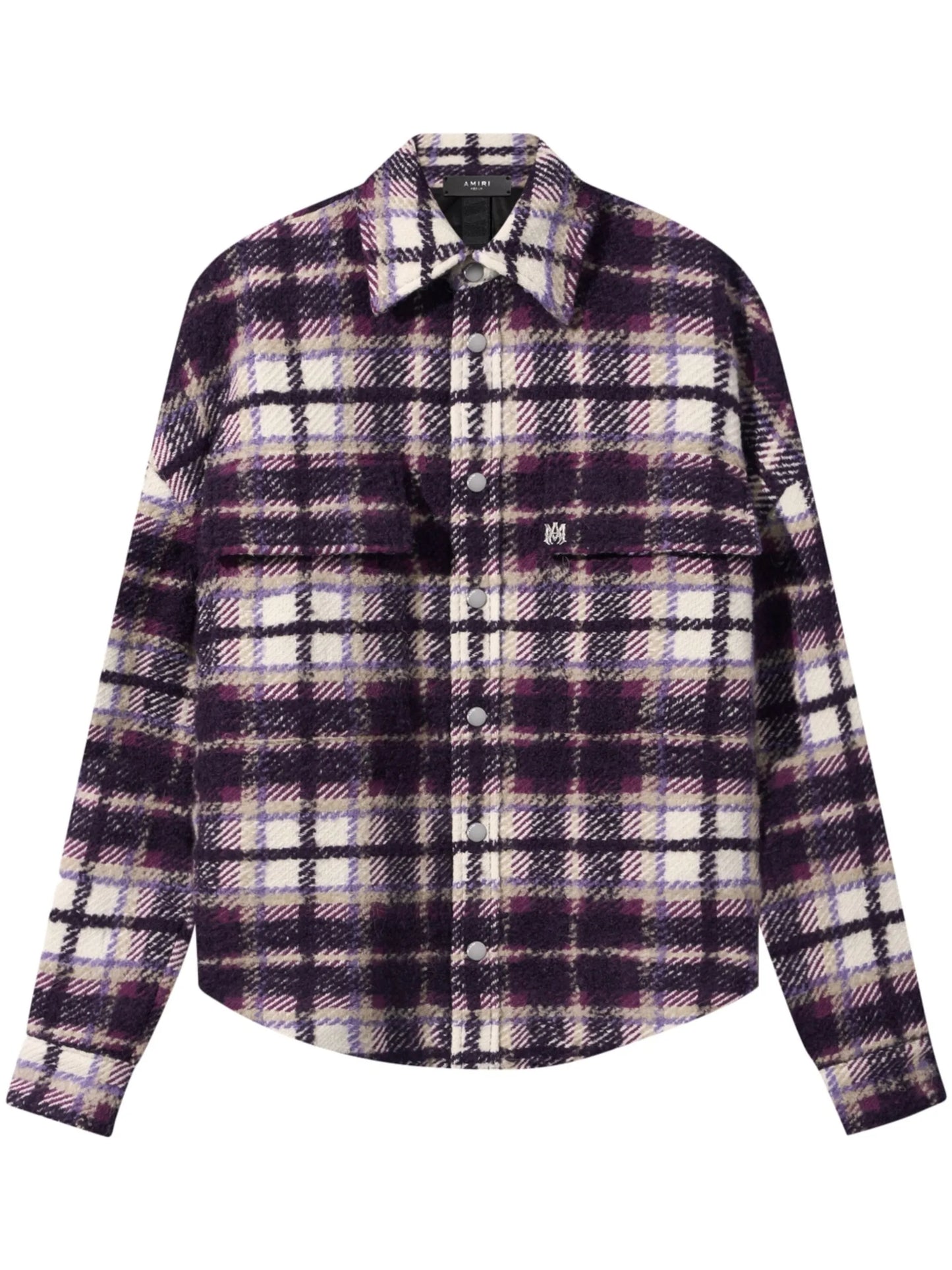 plaid-print overshirt