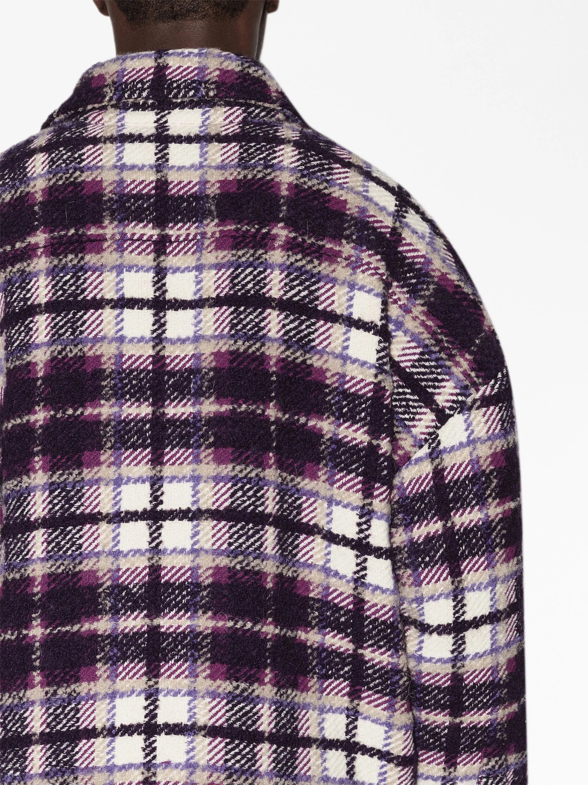 plaid-print overshirt