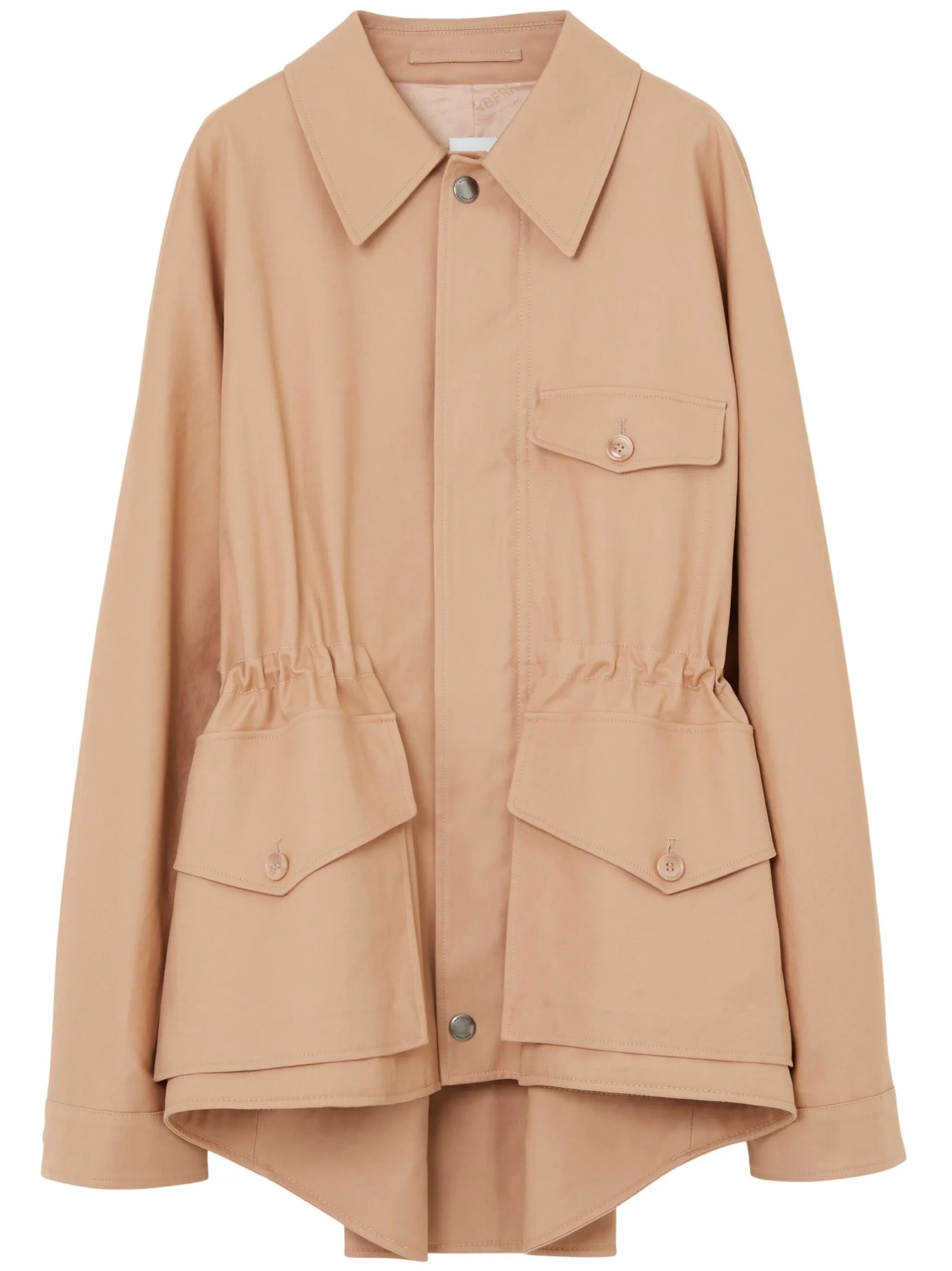 front press-stud gabardine jacket