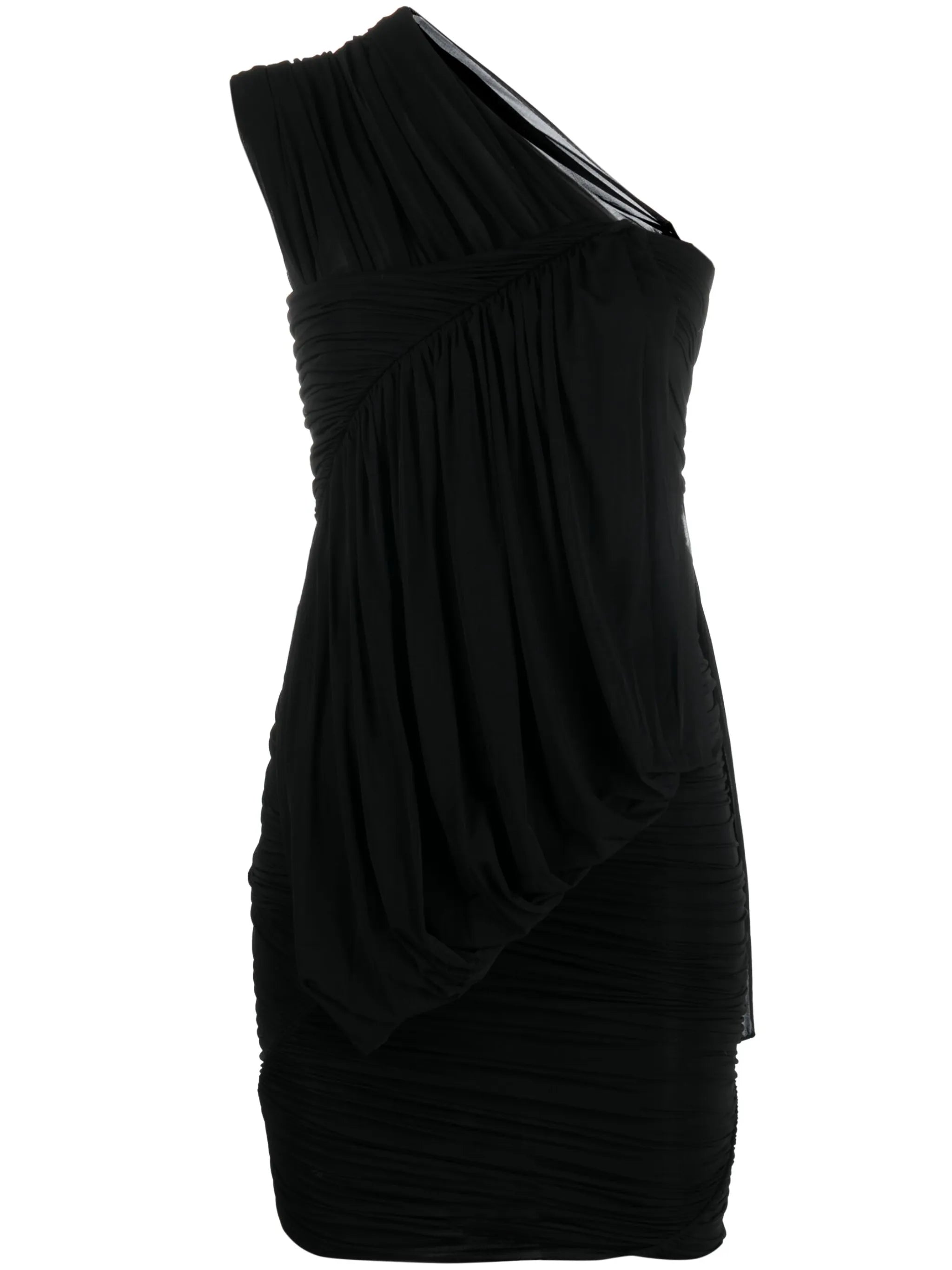 one-shoulder ruched minidress