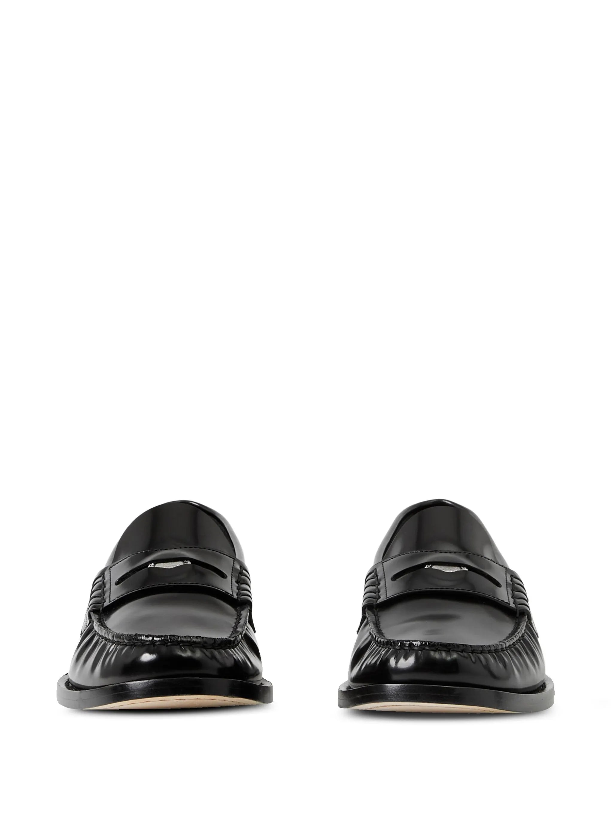 penny-slot leather loafers