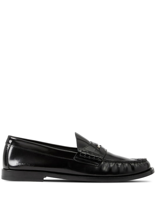 penny-slot leather loafers