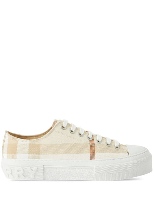 check-print low-top sneakers